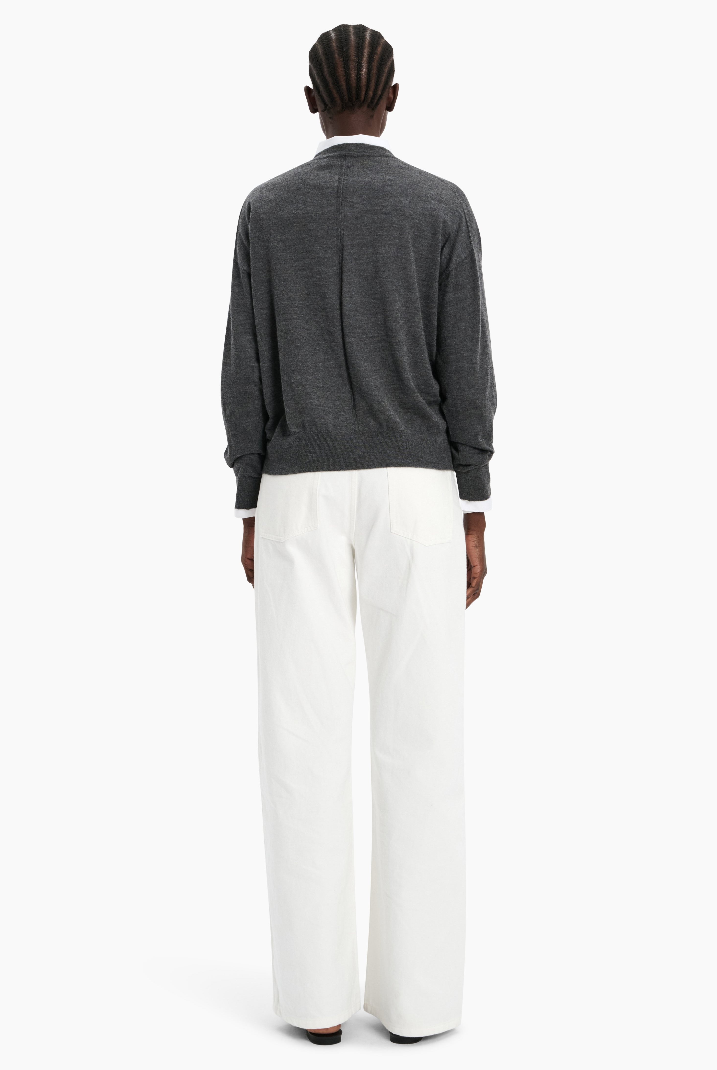 Chiswick cashmere Sweater - Charcoal – back view