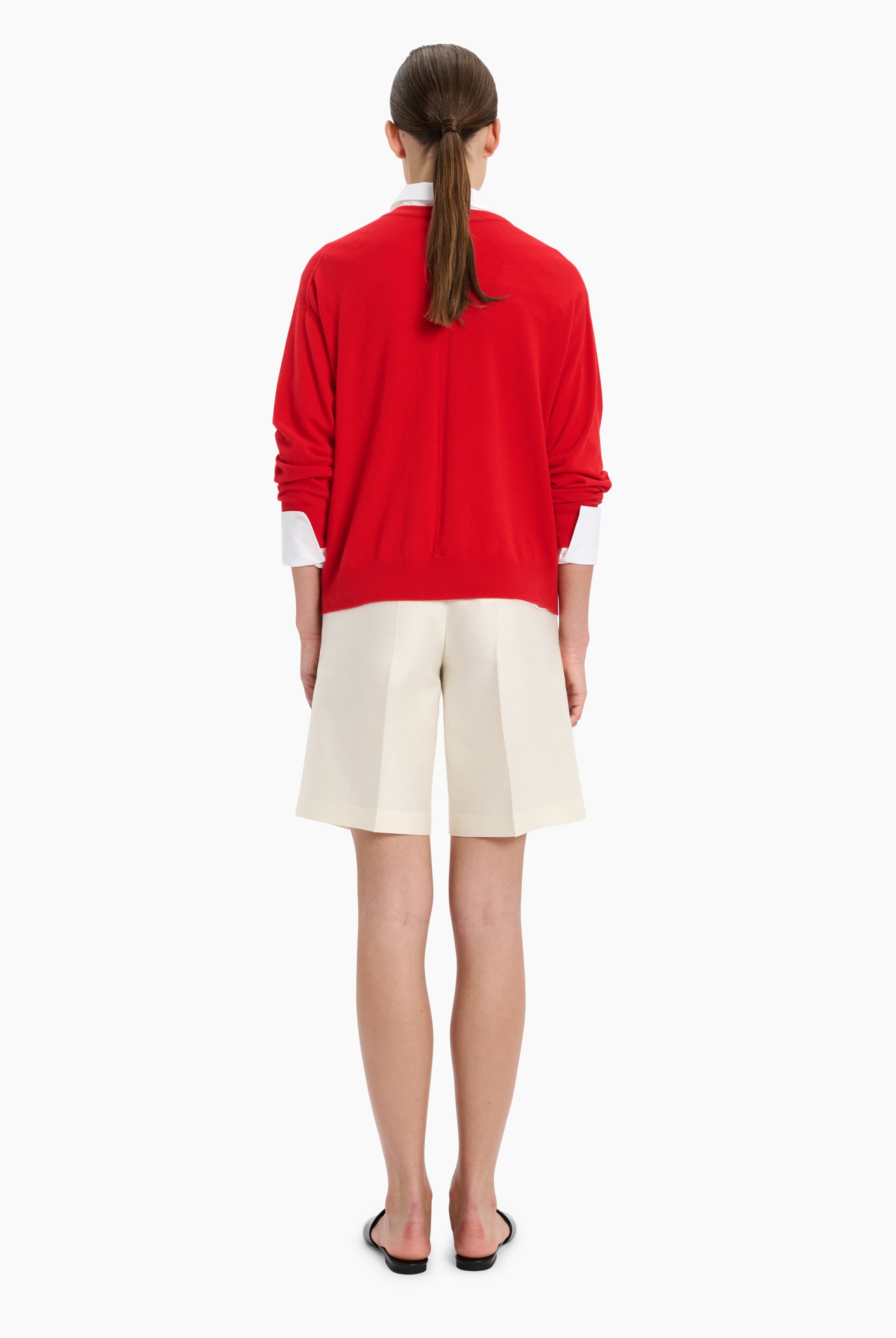 Briony cashmere Sweater - Postbox Red – back view