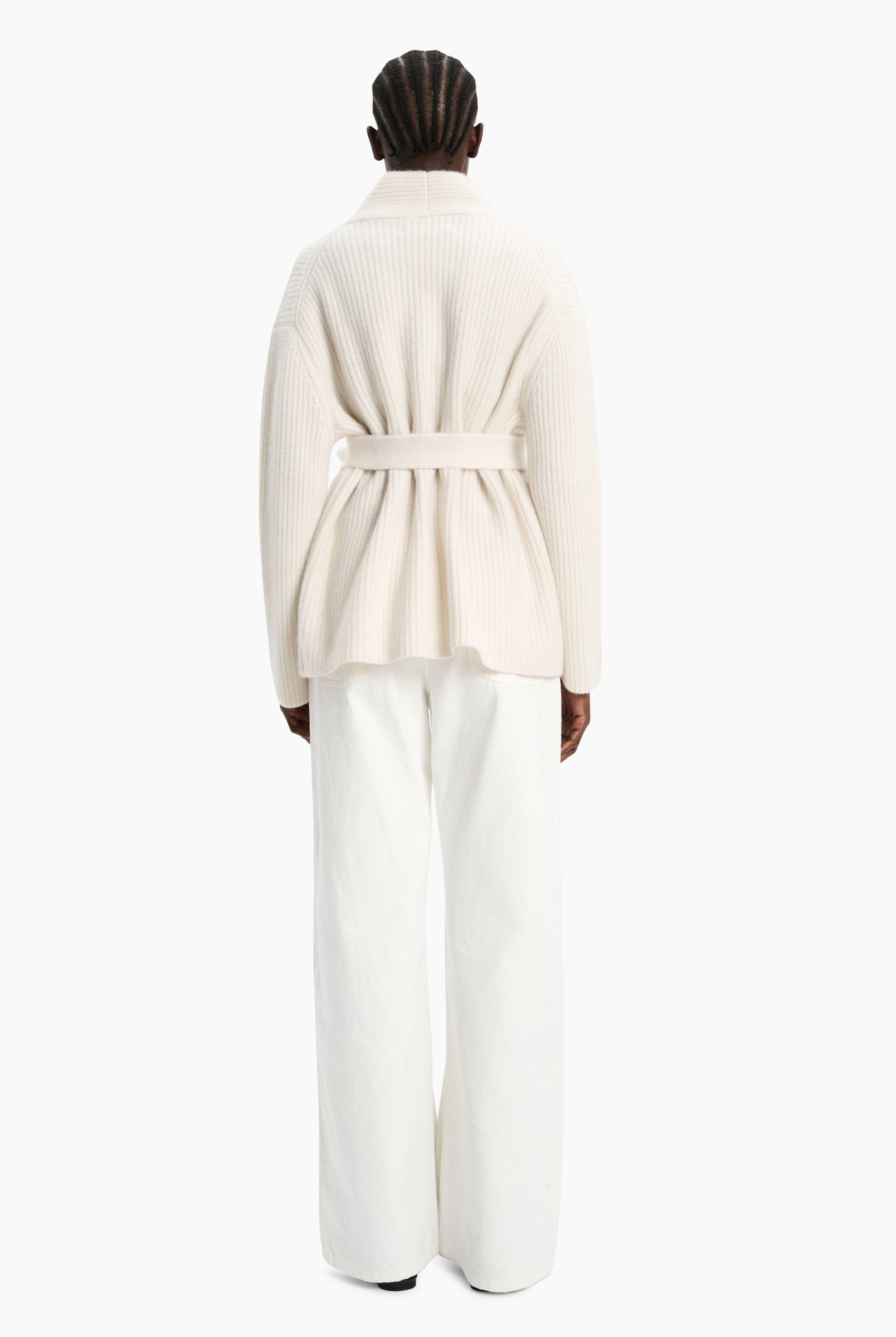 Sasha cashmere Cardigan - Ivory – back view