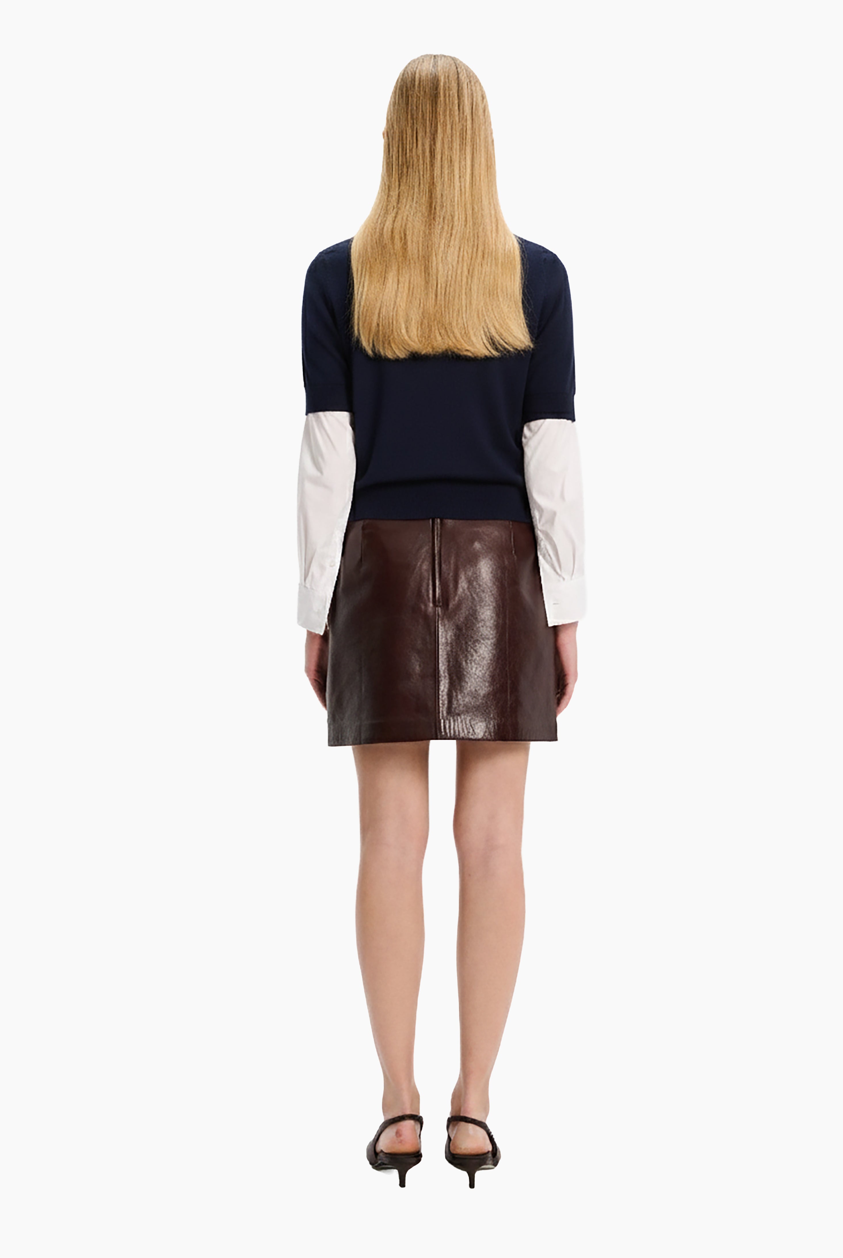 Octavia Polo cashmere Shirt - Navy – back view