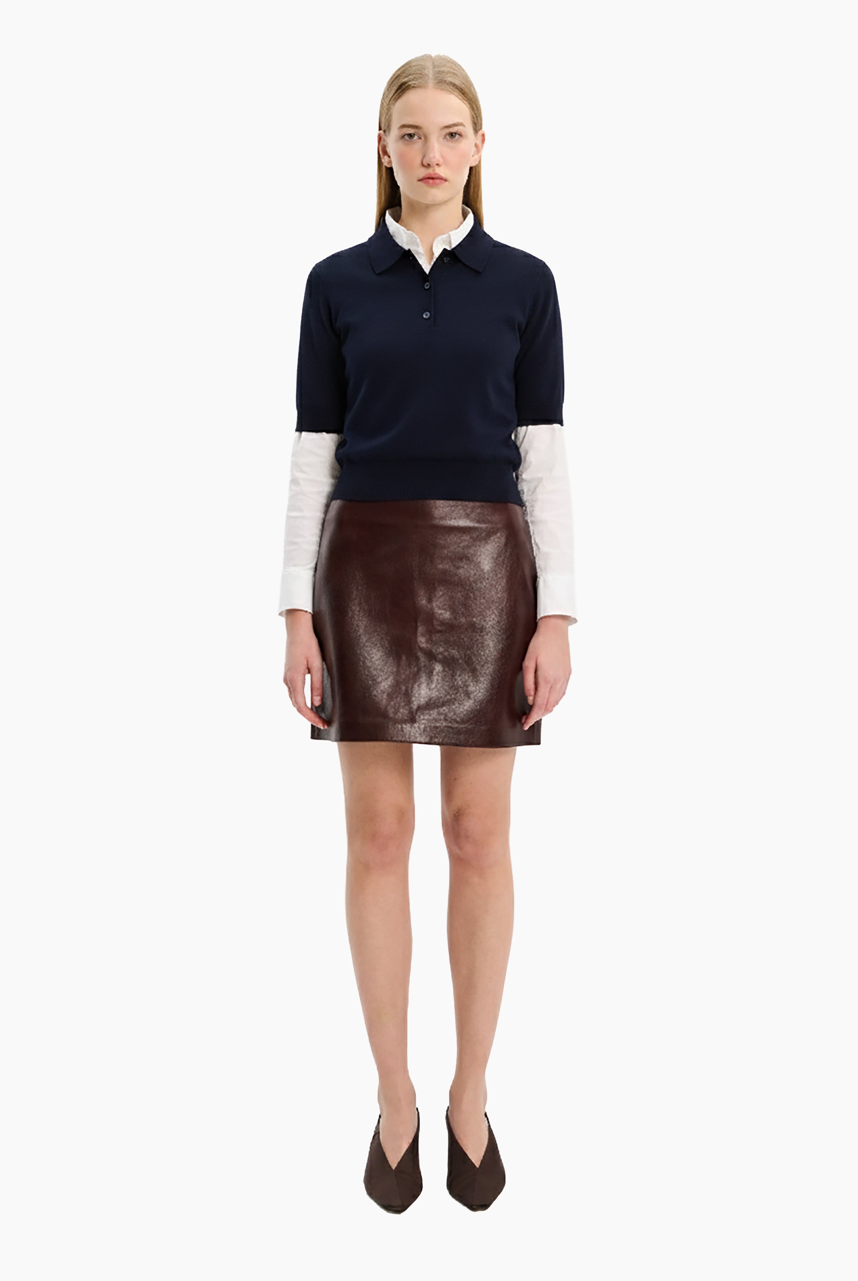 Octavia Polo cashmere Shirt - Navy – front view