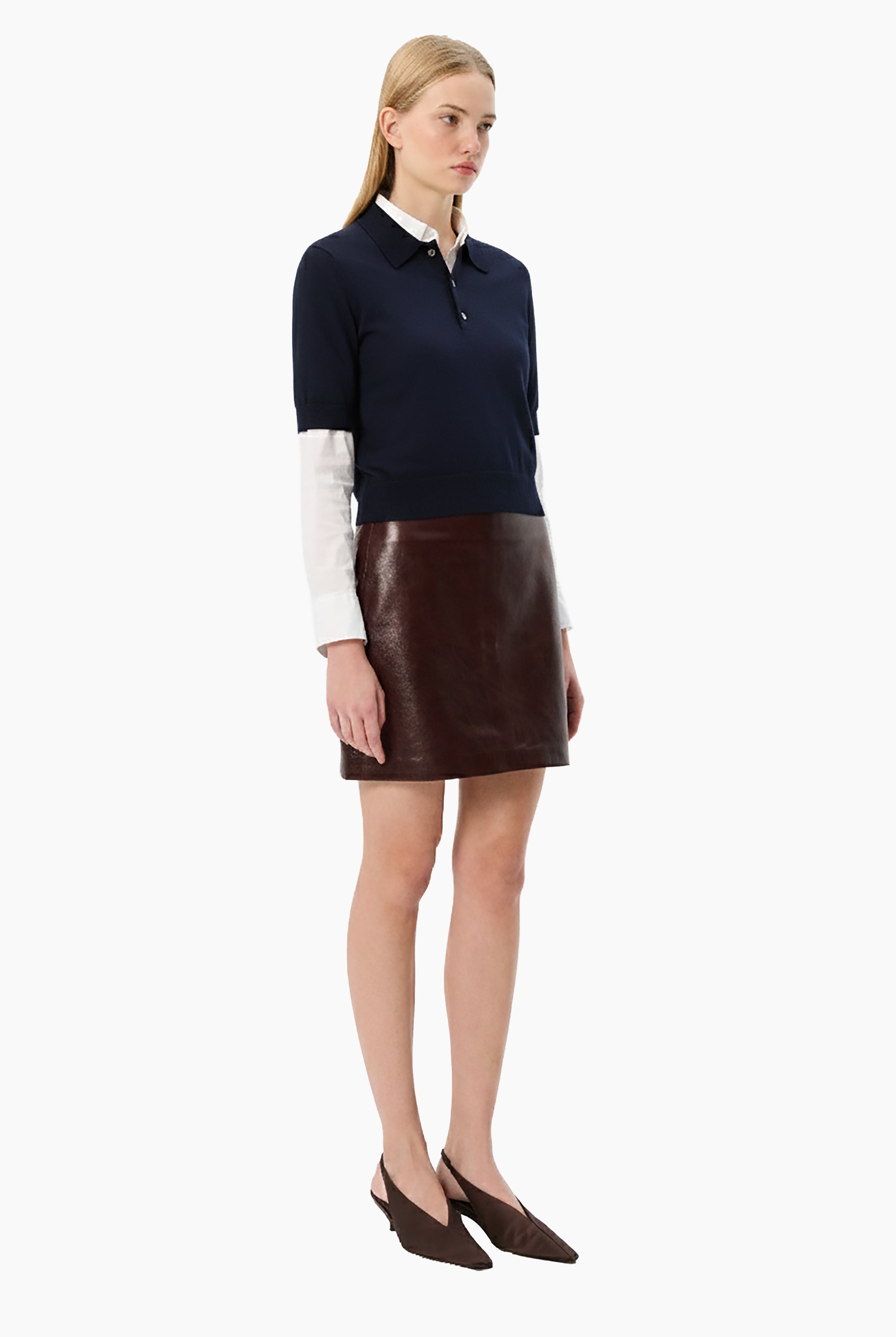 Octavia Polo cashmere Shirt - Navy – side view