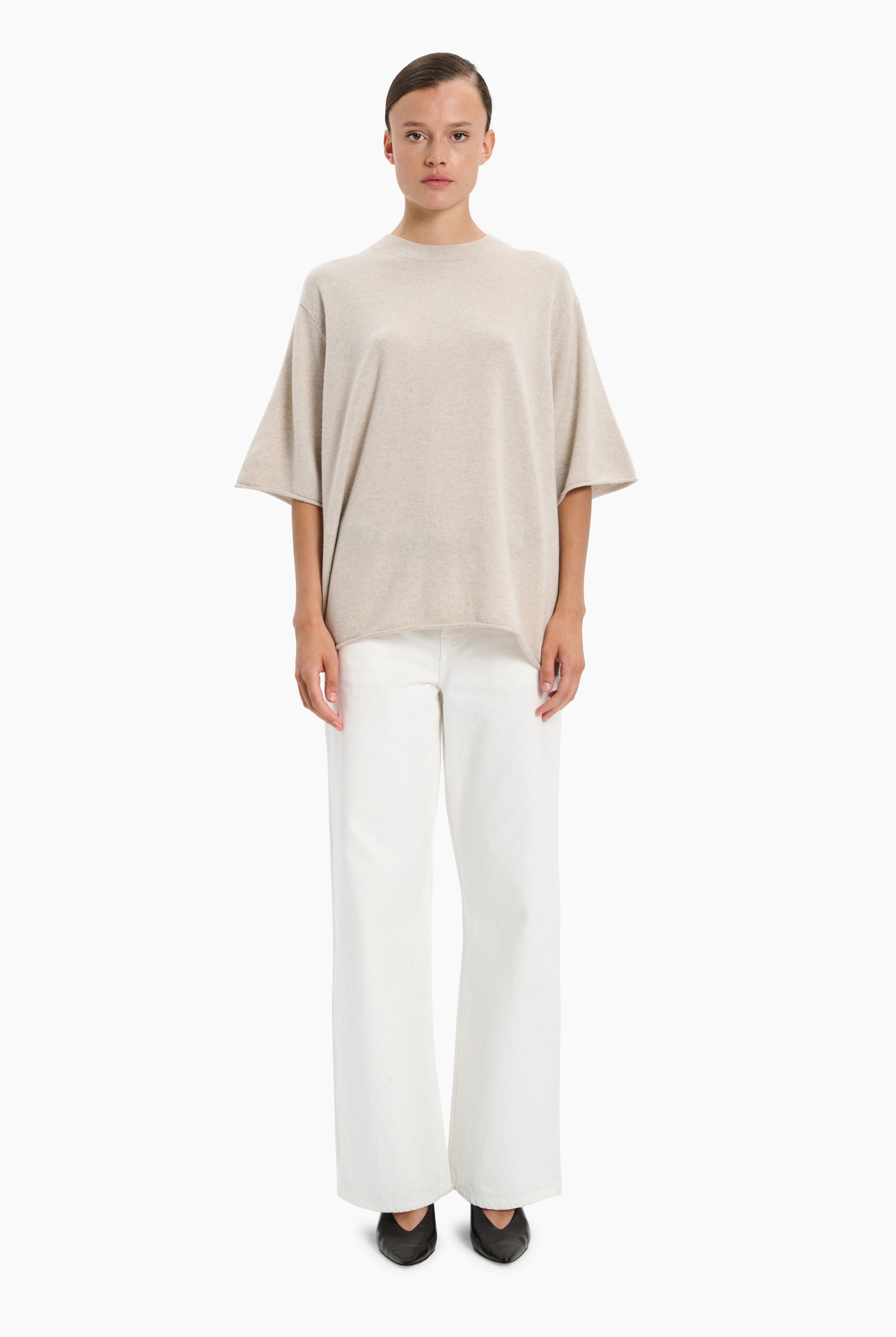 Hackney cashmere Sweater - Chai – front view