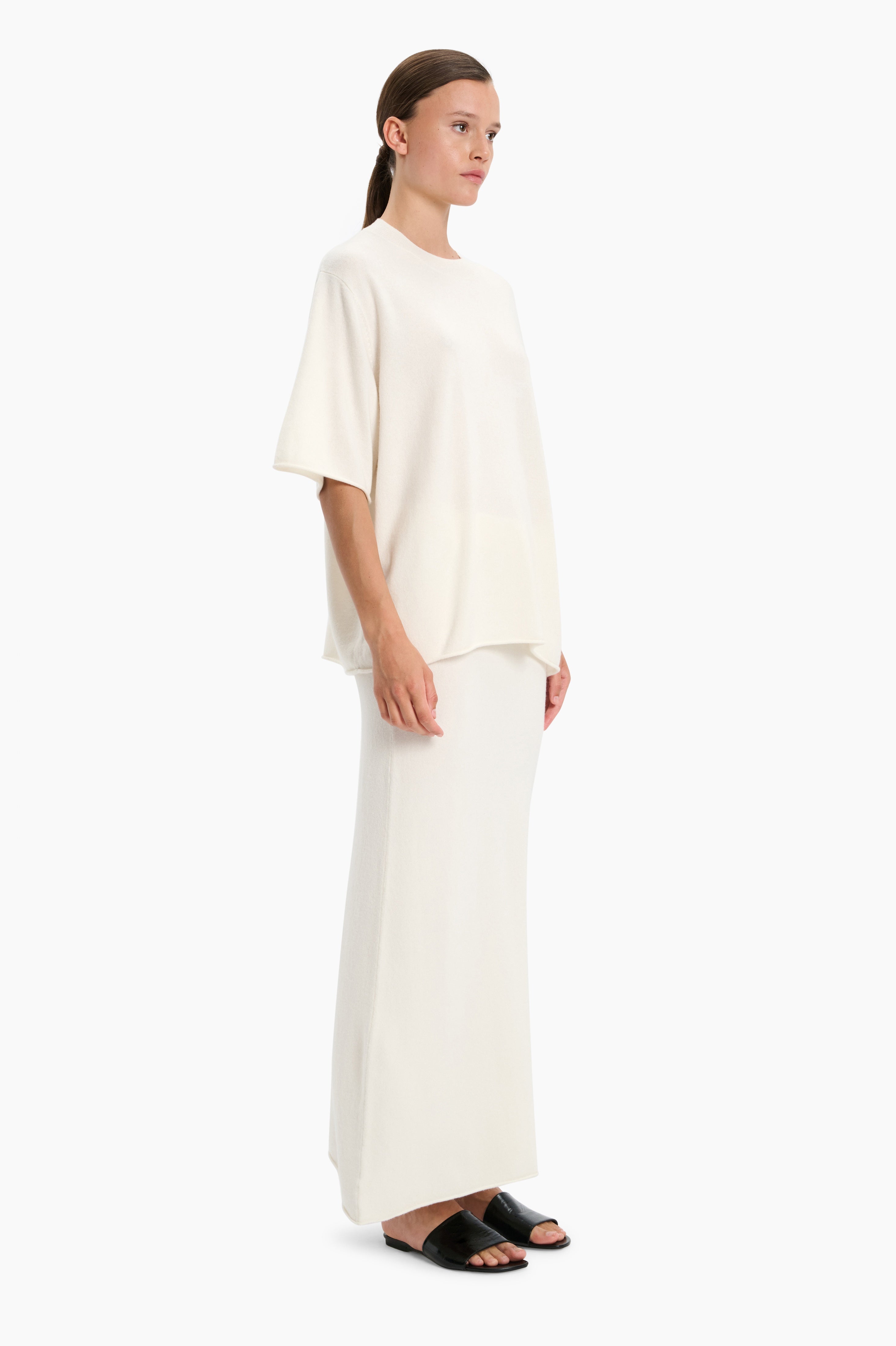 Hackney cashmere Sweater - Ivory – side view