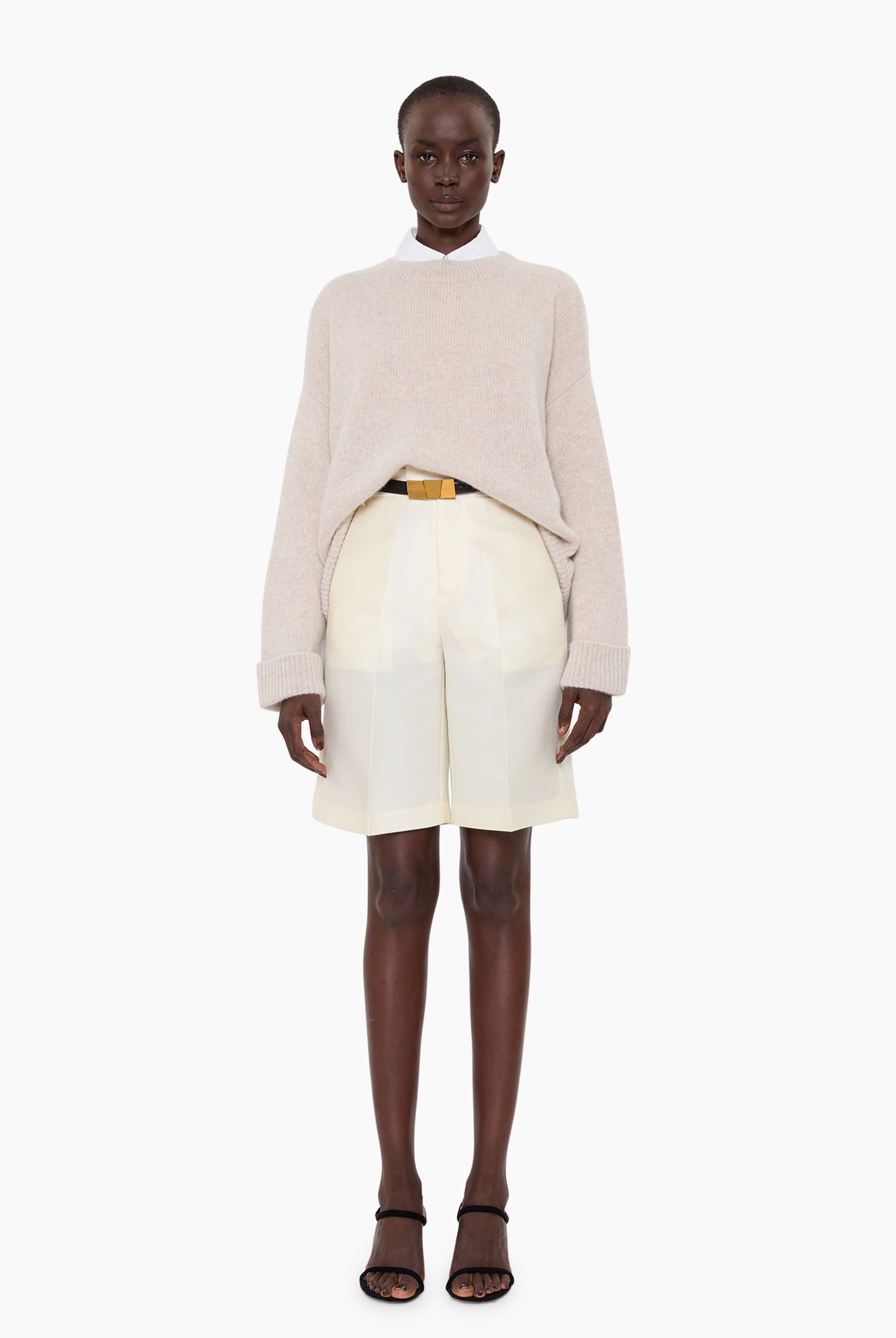 Knightsbridge cashmere Sweater - Chai – front view