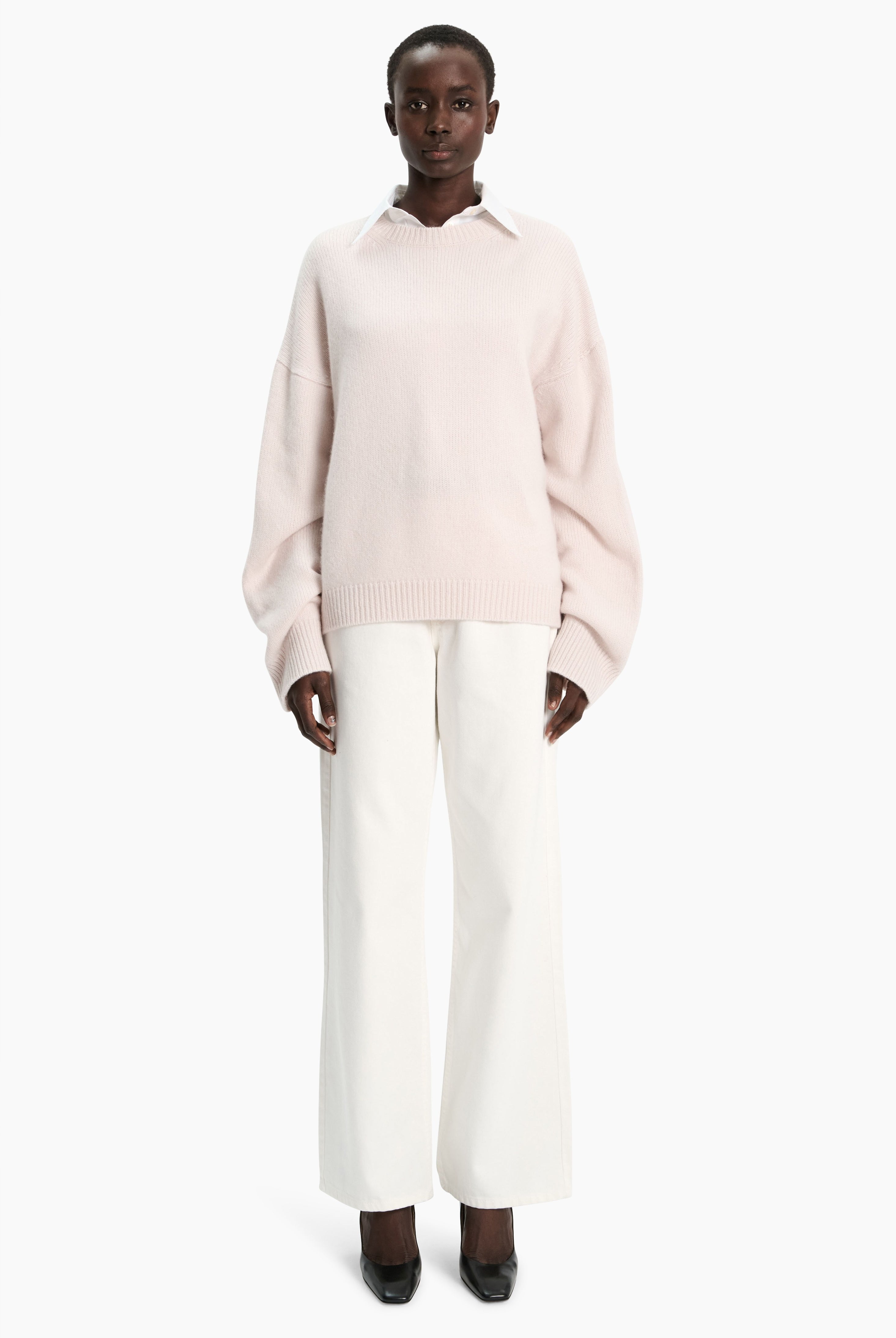The Ivy cashmere Sweater - Dove – front view