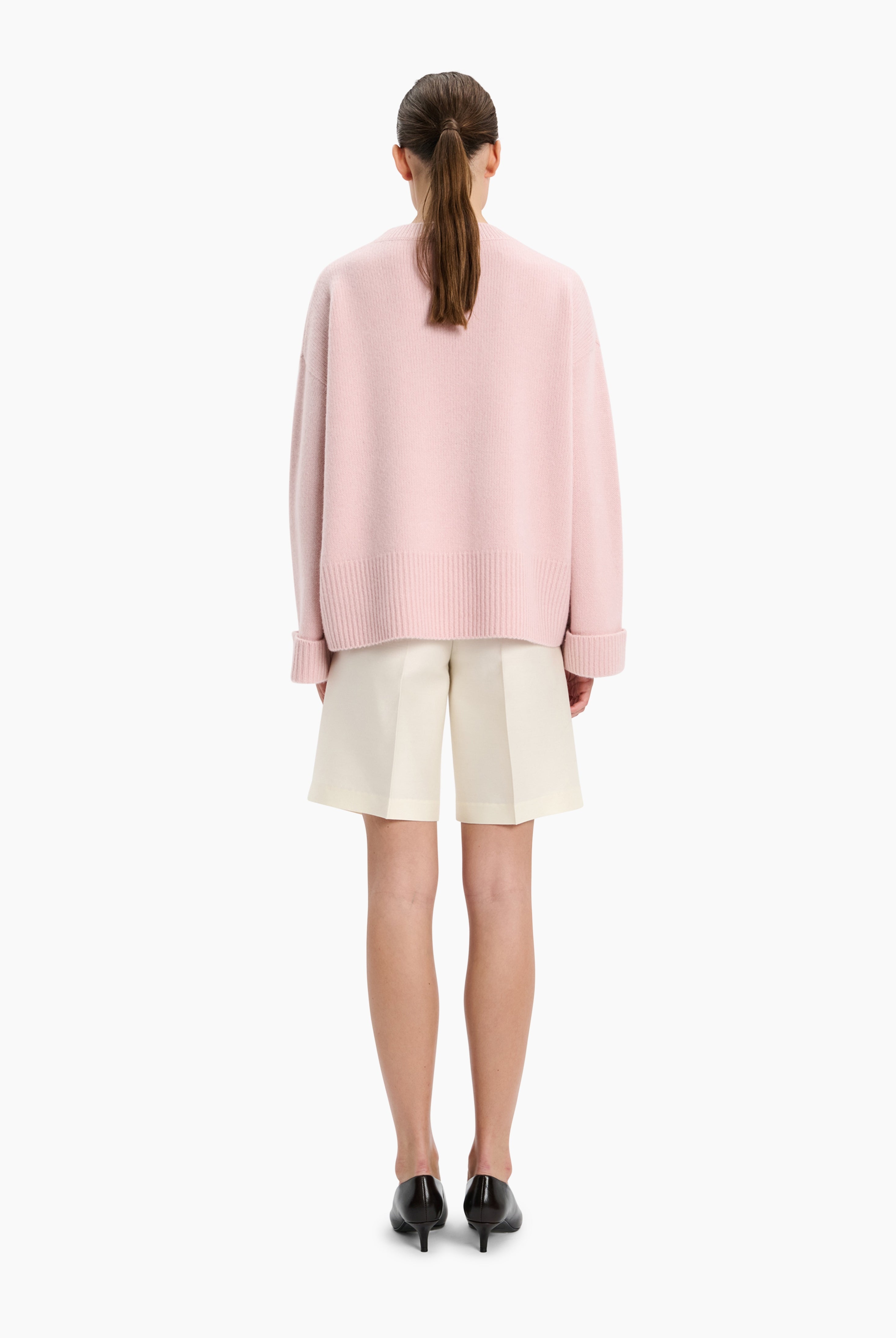Knightsbridge cashmere Sweater - Quartz Pink – back view