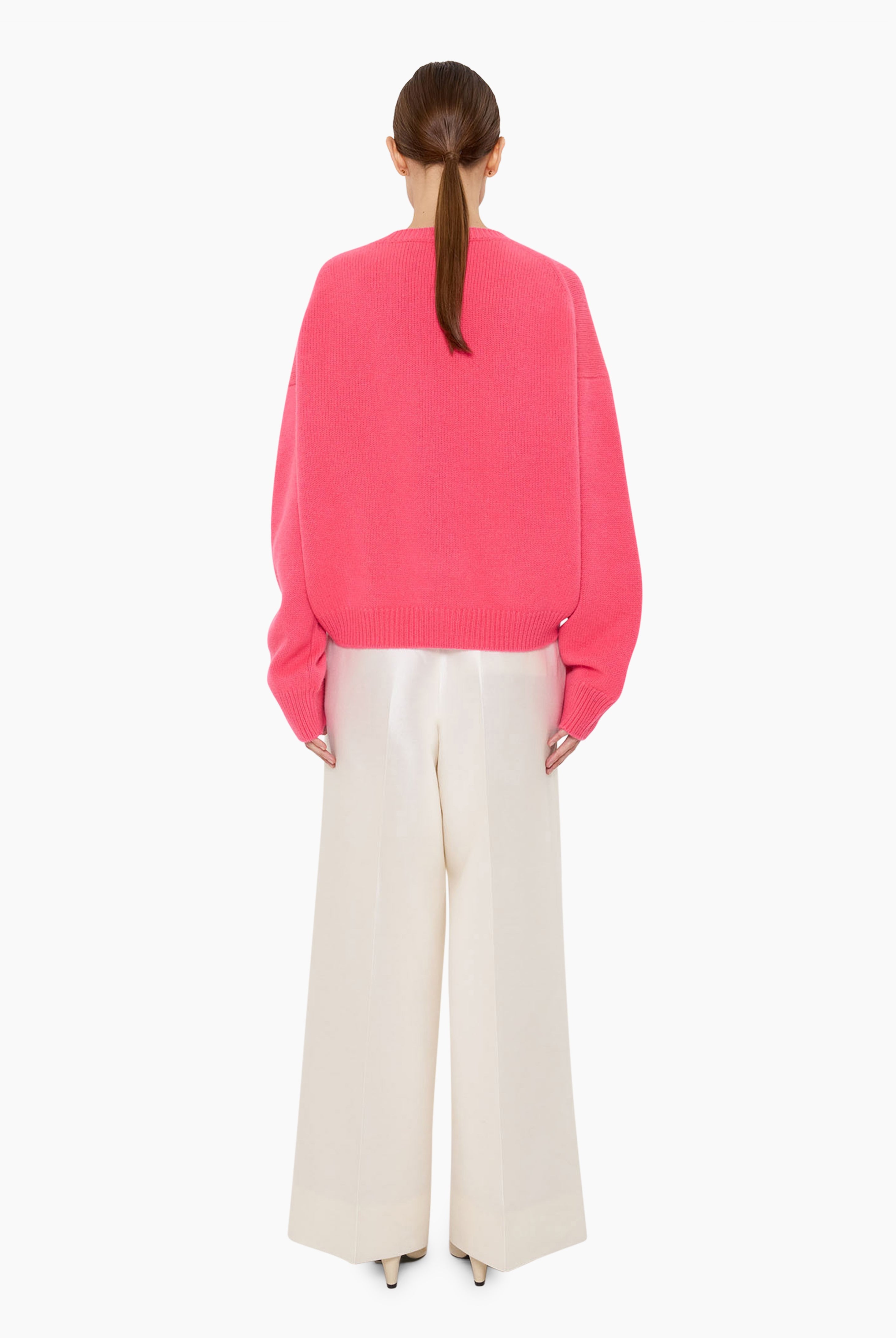The Ivy cashmere Sweater - Watermelon – back view