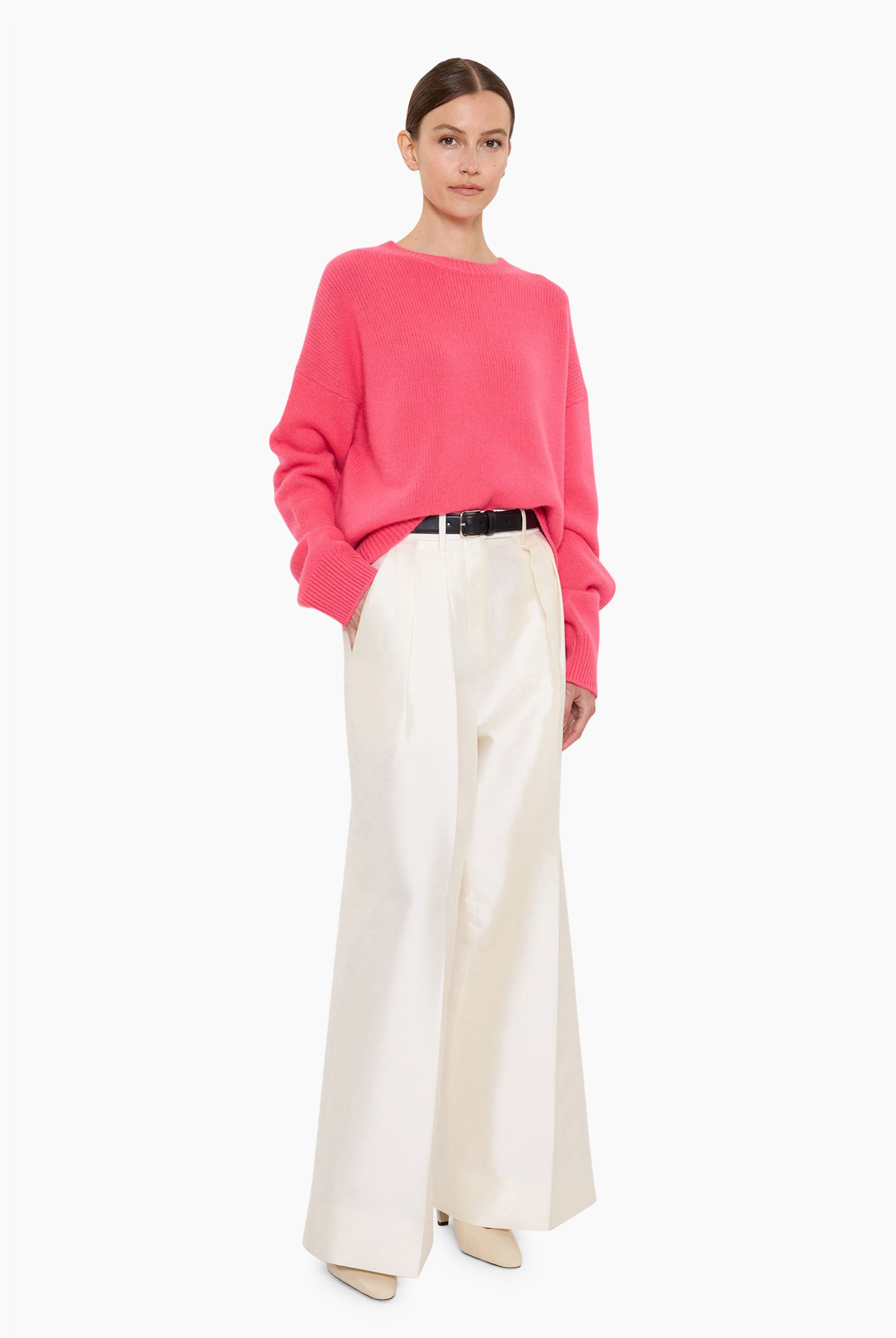 The Ivy cashmere Sweater - Watermelon – side view