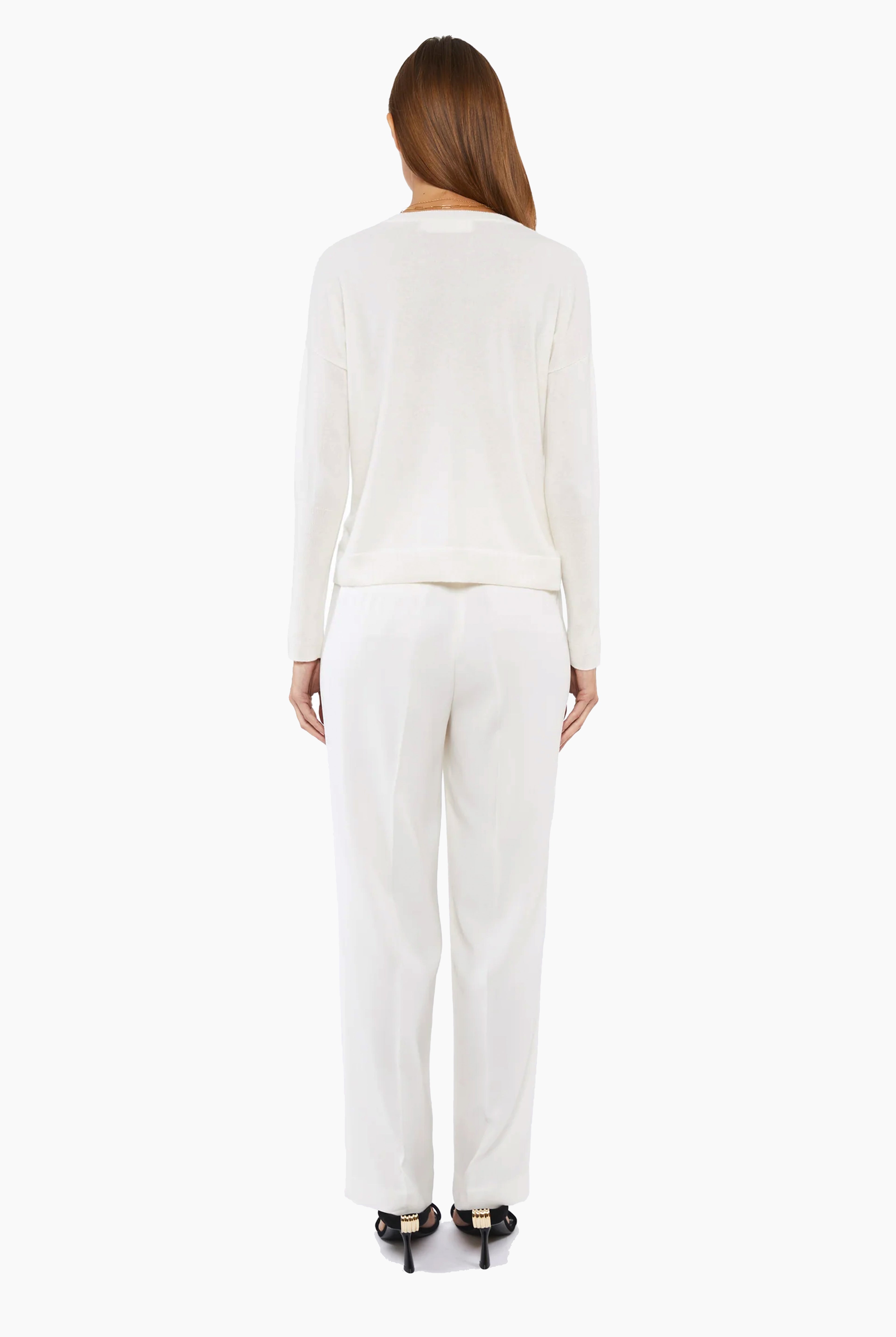 Manhattan cashmere Sweater - Ivory – back view