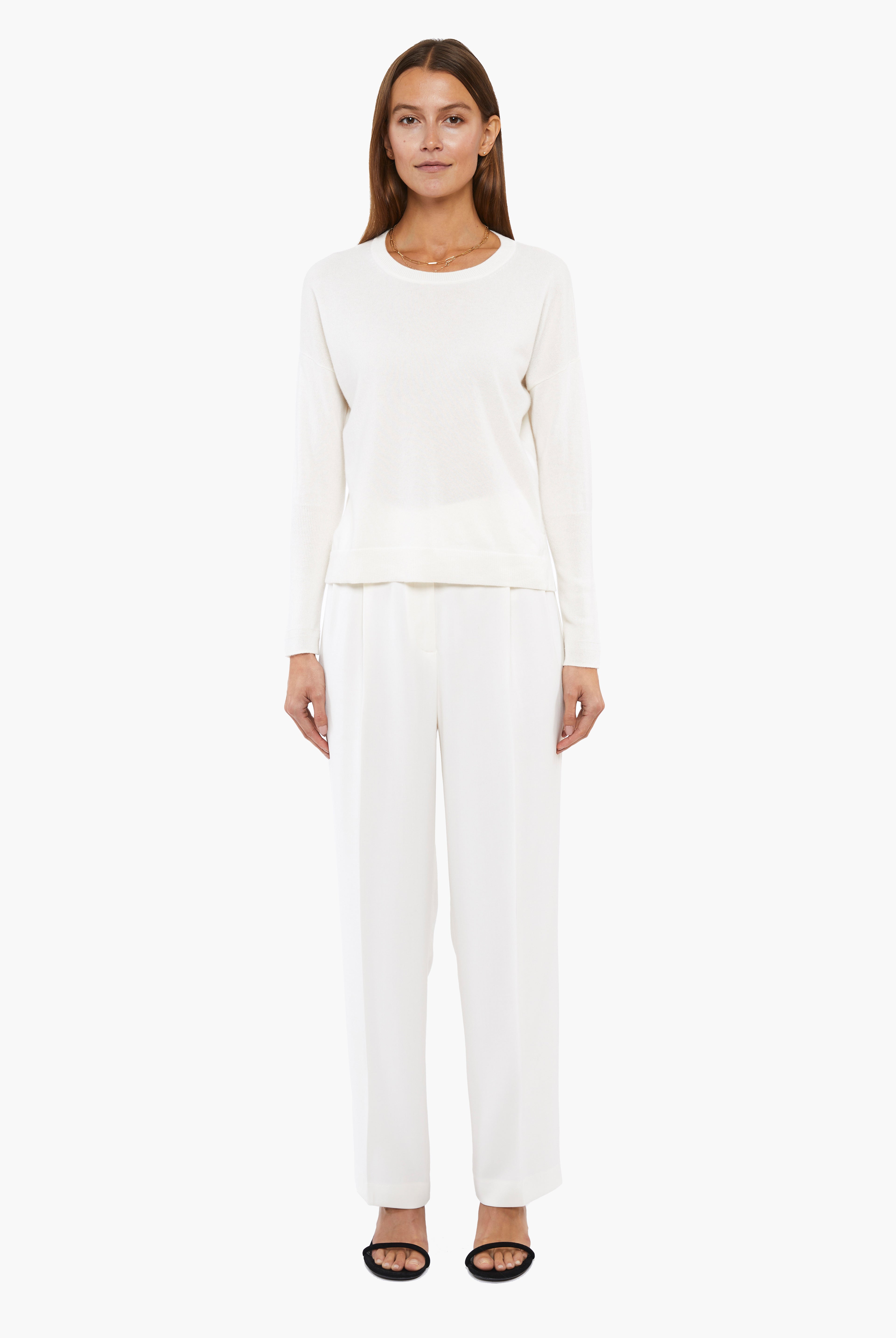 Manhattan cashmere Sweater - Ivory – front view