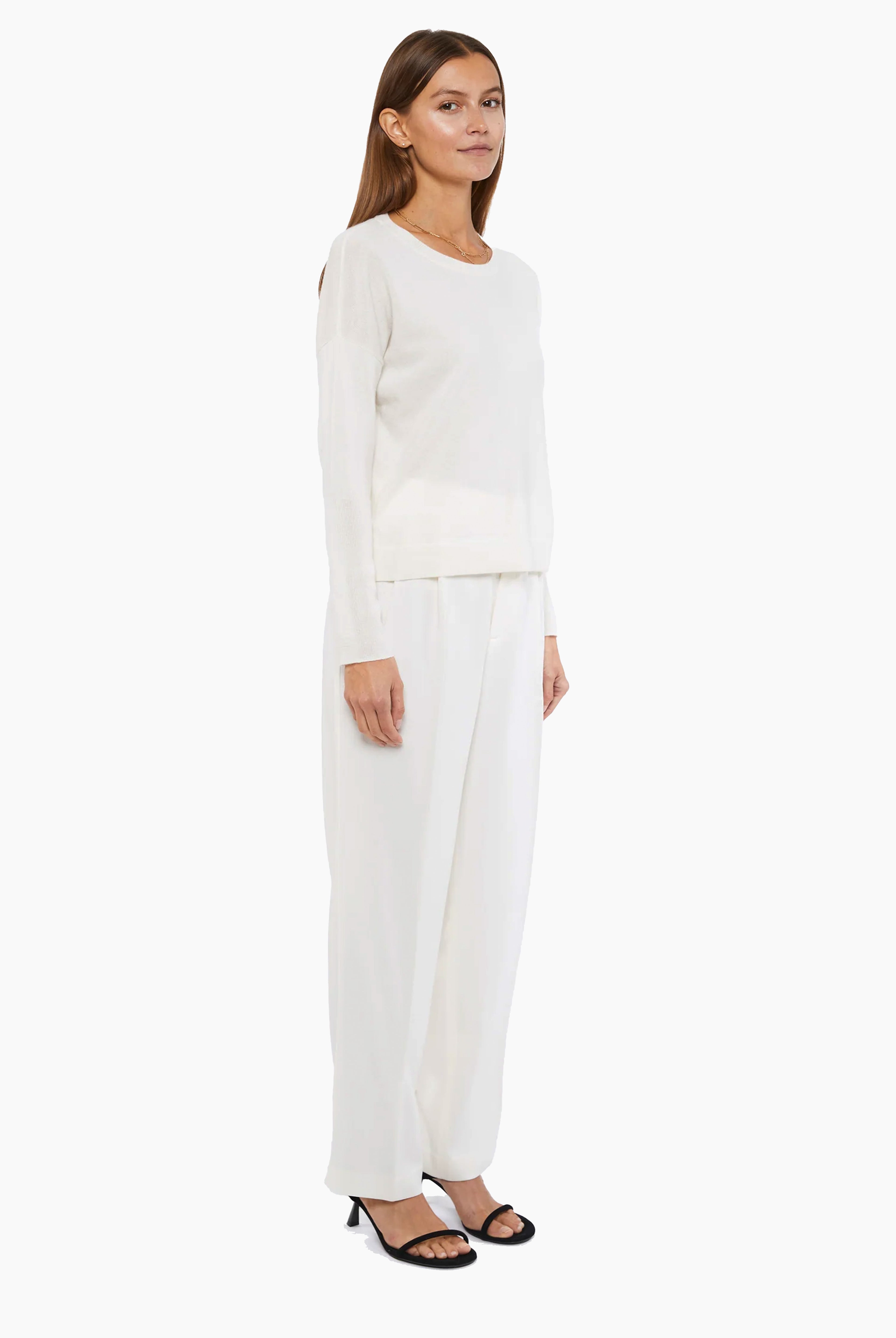Manhattan cashmere Sweater - Ivory – side view