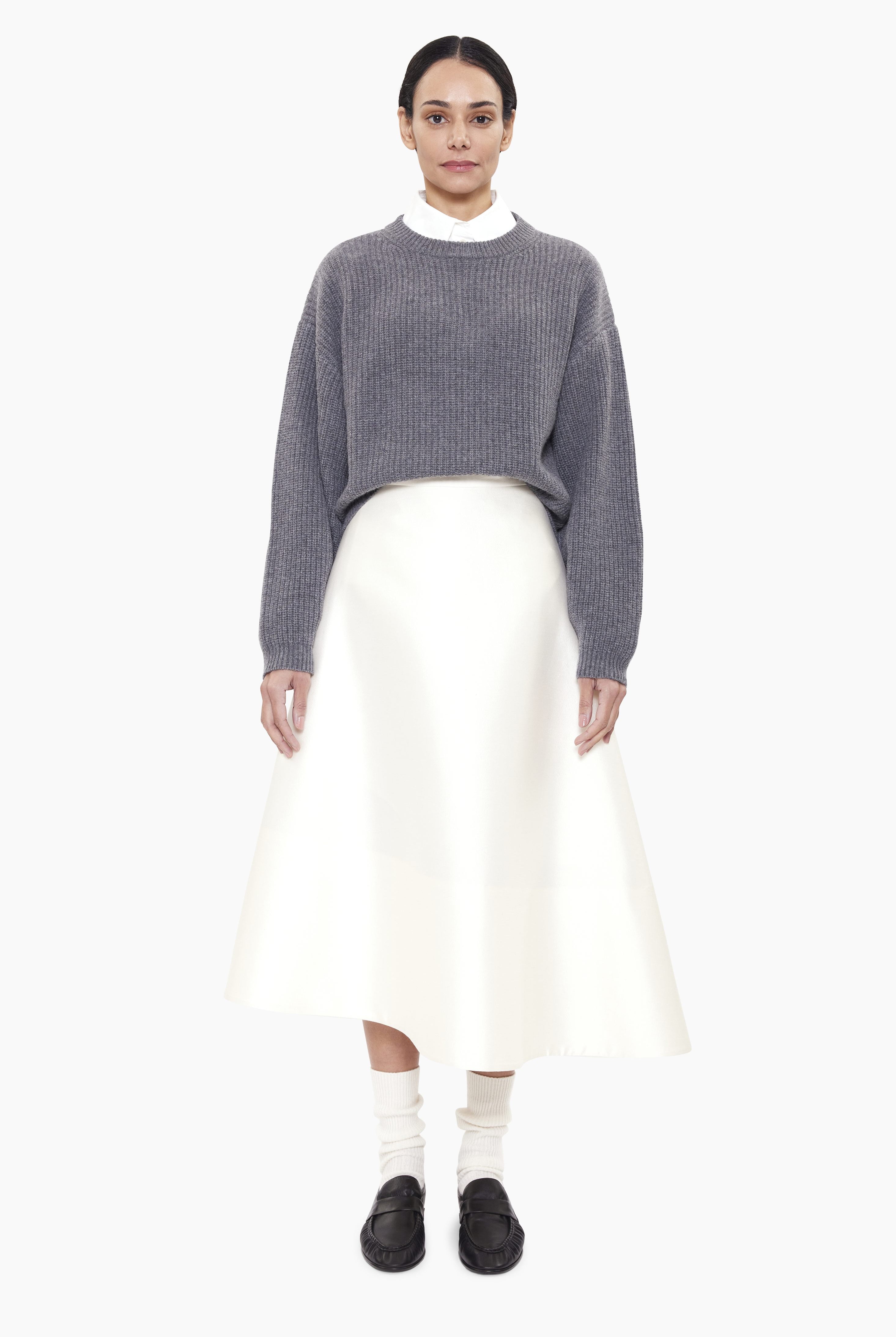 Eaton cashmere Sweater - Granite Marl – front view