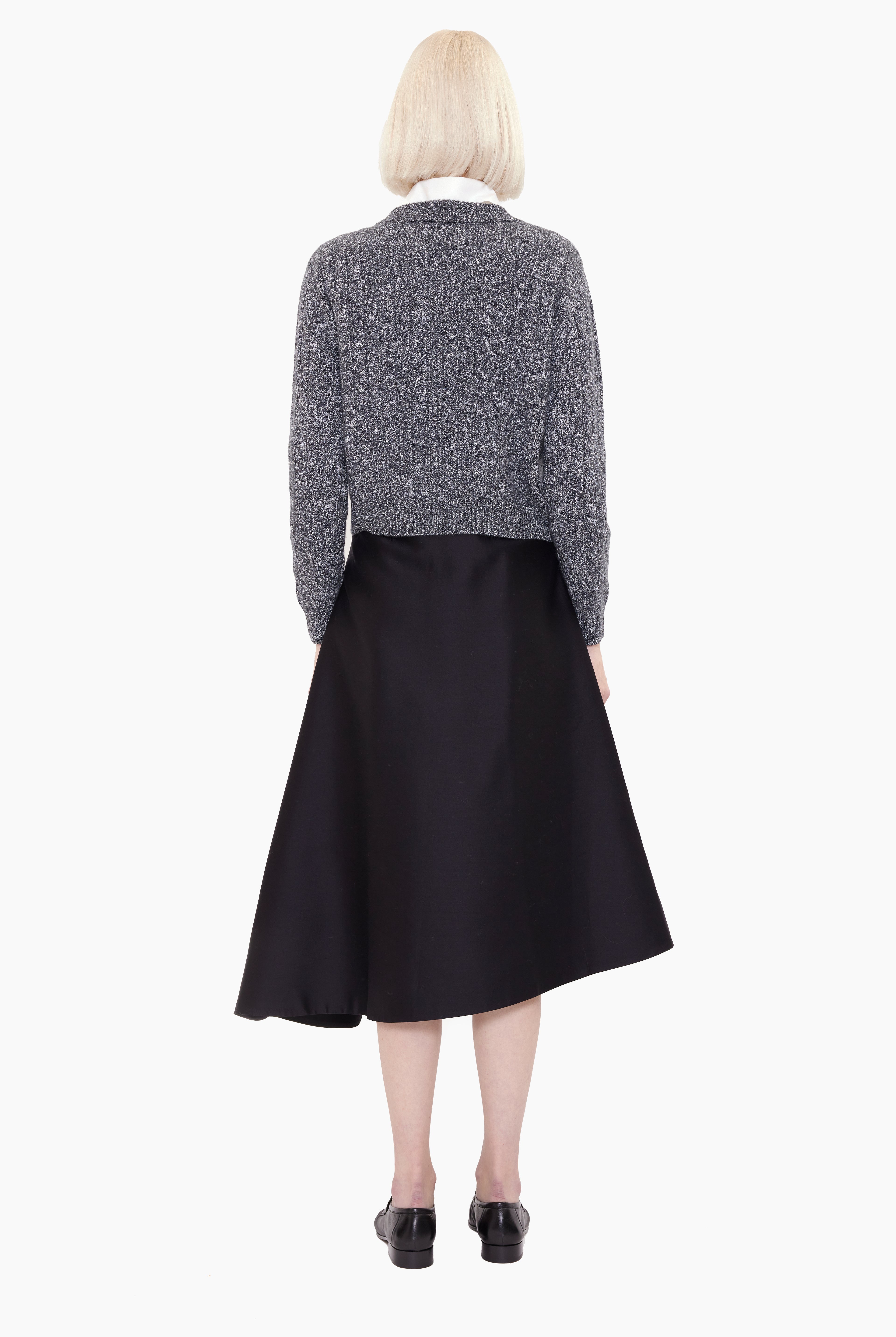 Clover Mews cashmere Sweater - Charcoal with Silver Sequins – back view