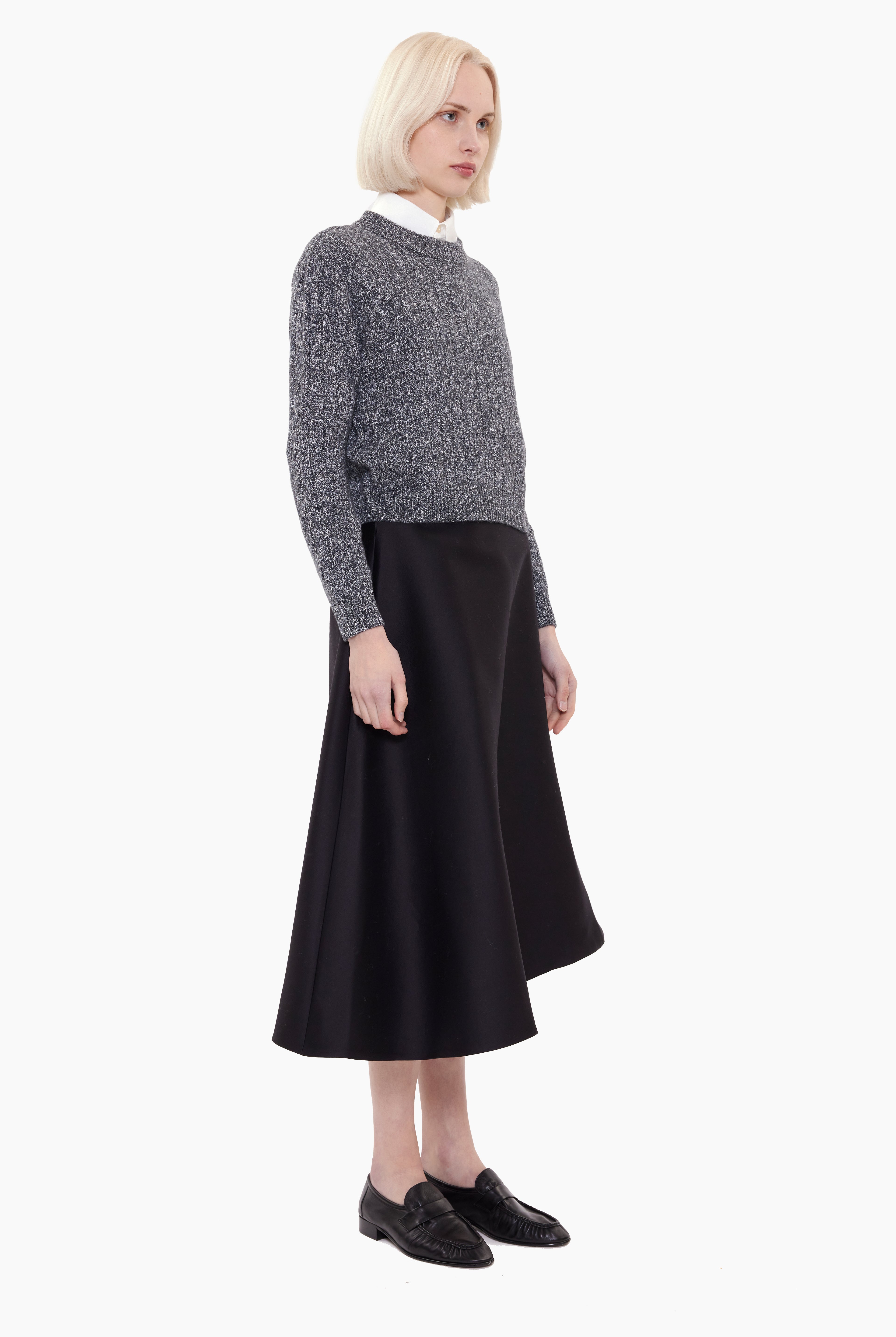 Clover Mews cashmere Sweater - Charcoal with Silver Sequins – side view