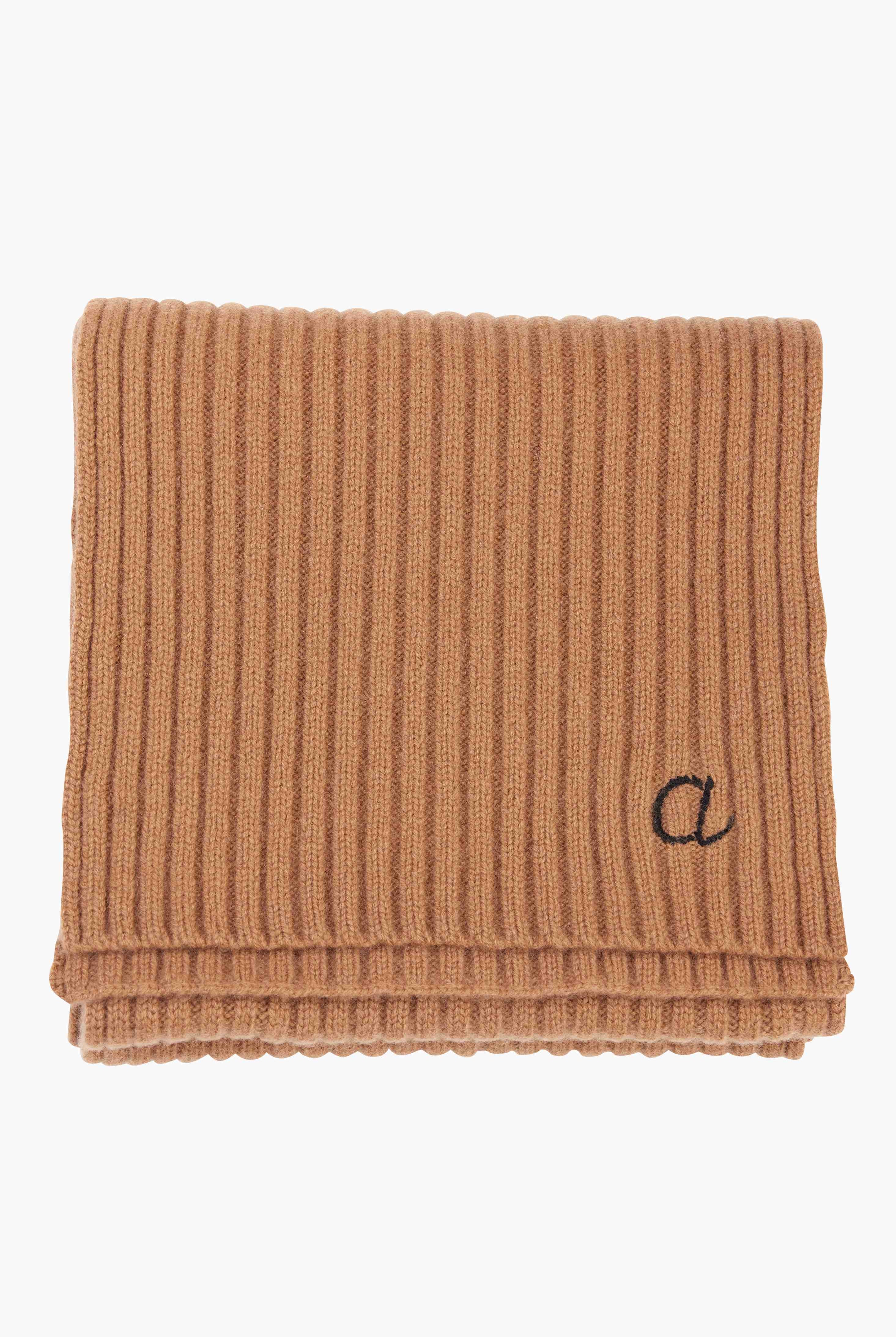 Nancy cashmere Scarf - Dark Camel
