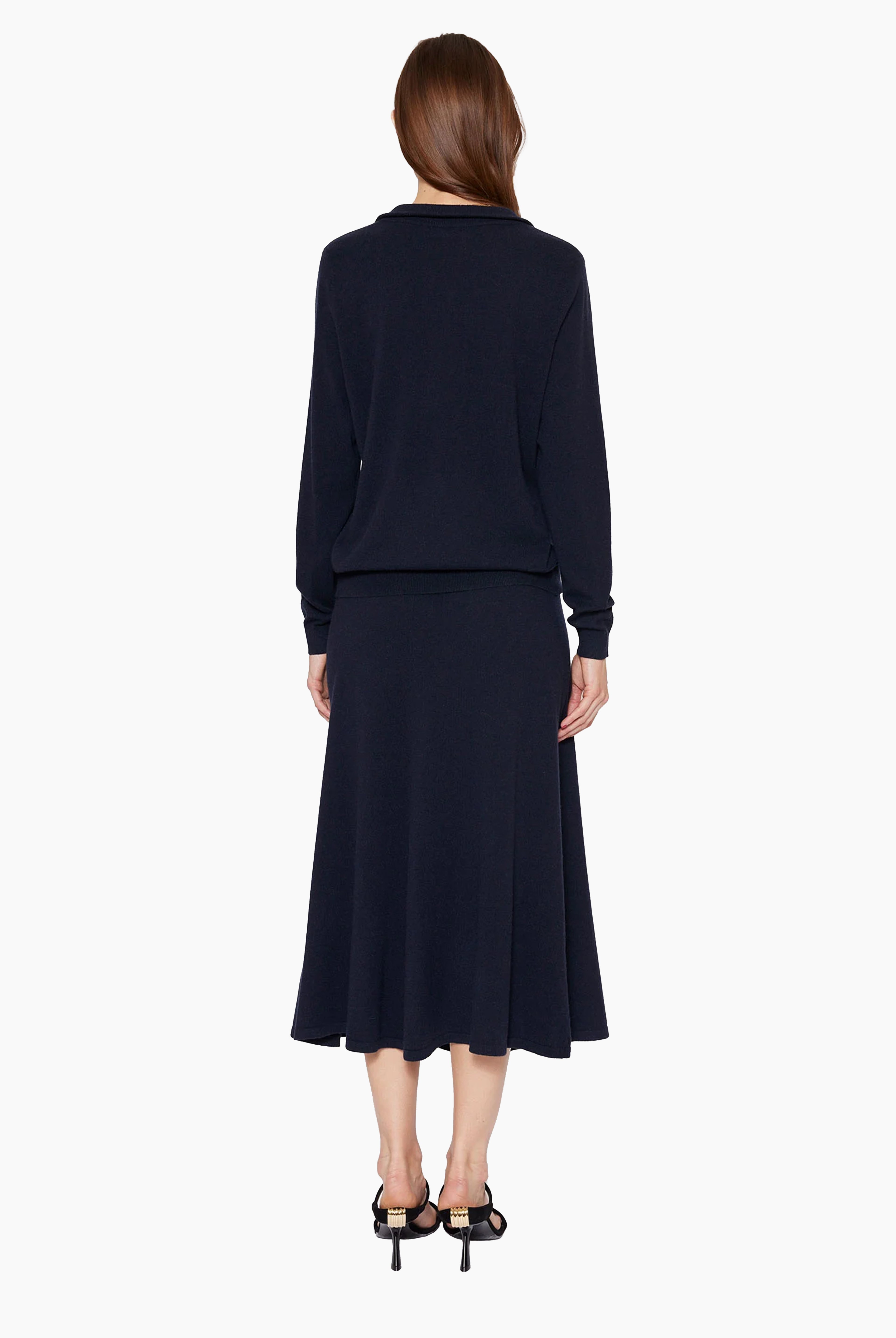 Allison cashmere Skirt - Navy – back view