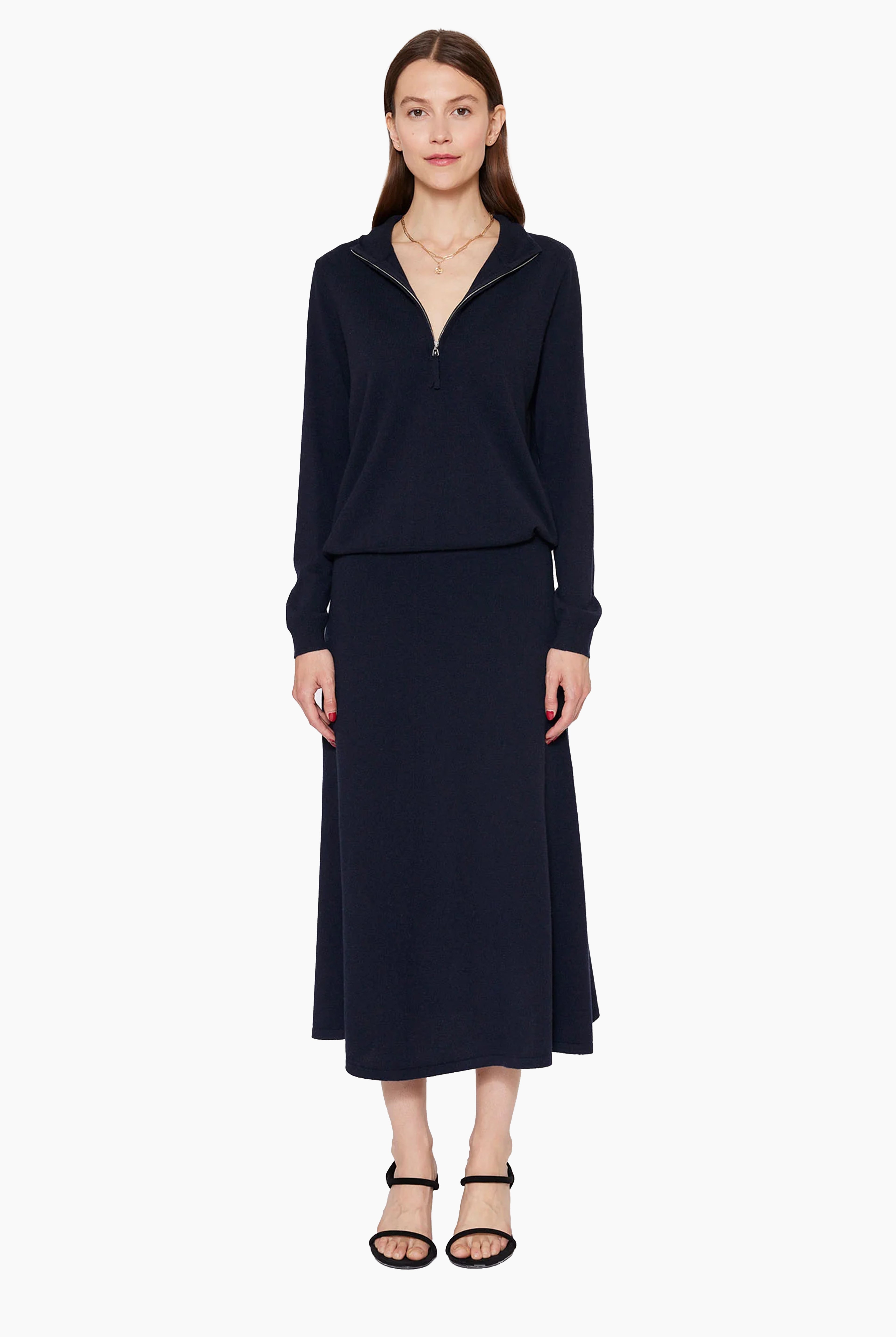 Allison cashmere Skirt - Navy – front view
