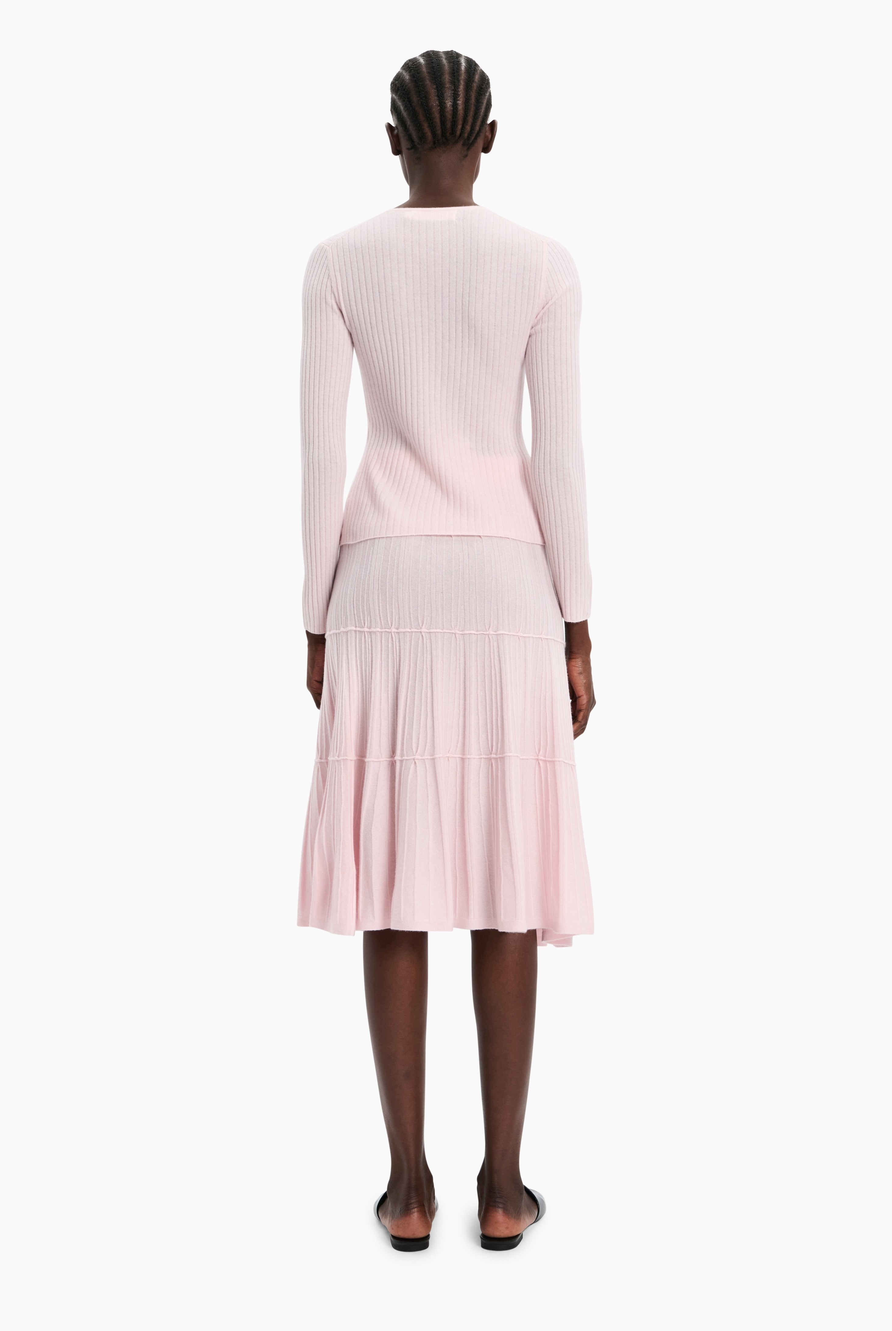 Gabriella cashmere Skirt - English Rose – back view