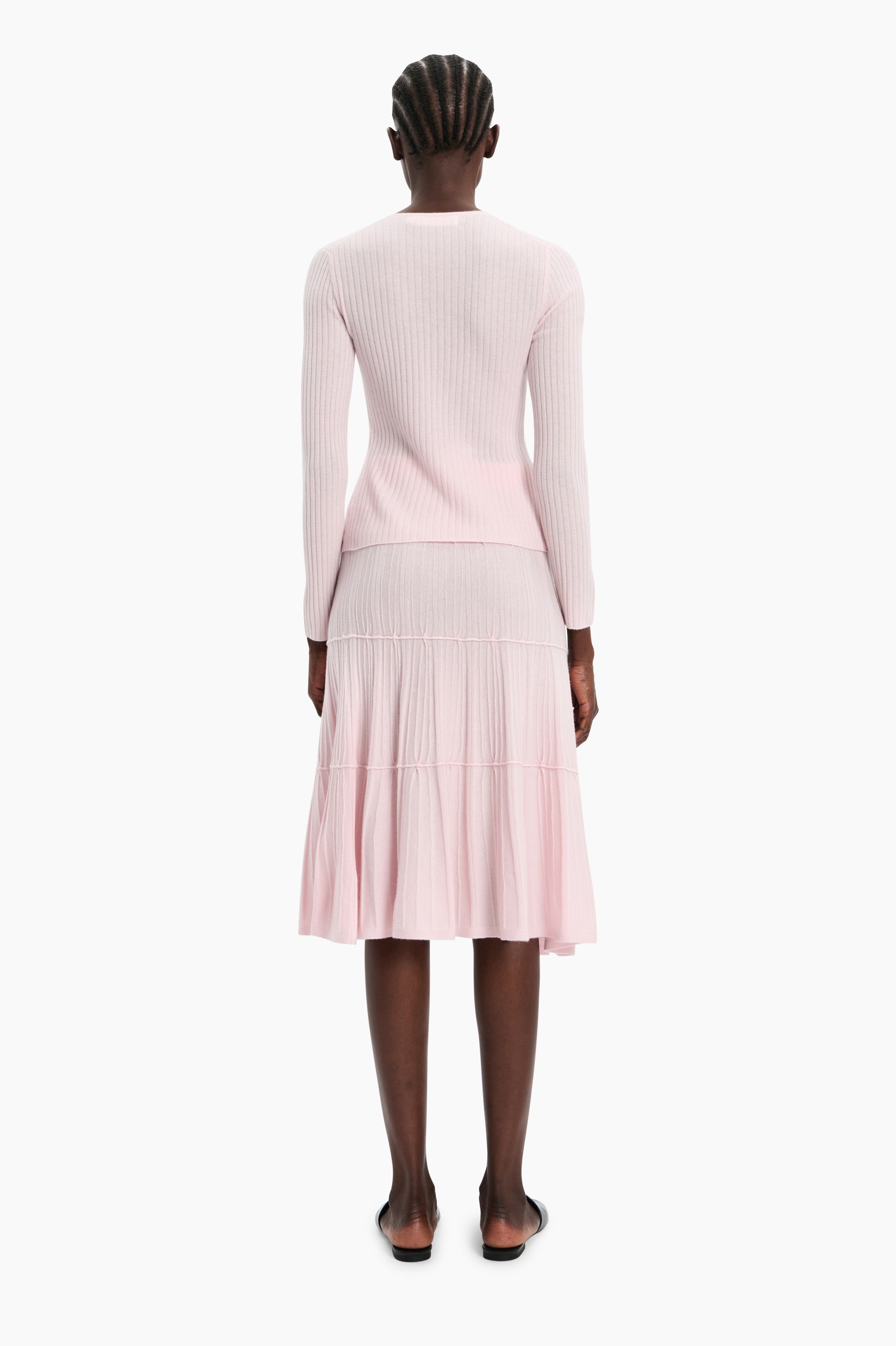 Gabriella cashmere Skirt - English Rose – back view