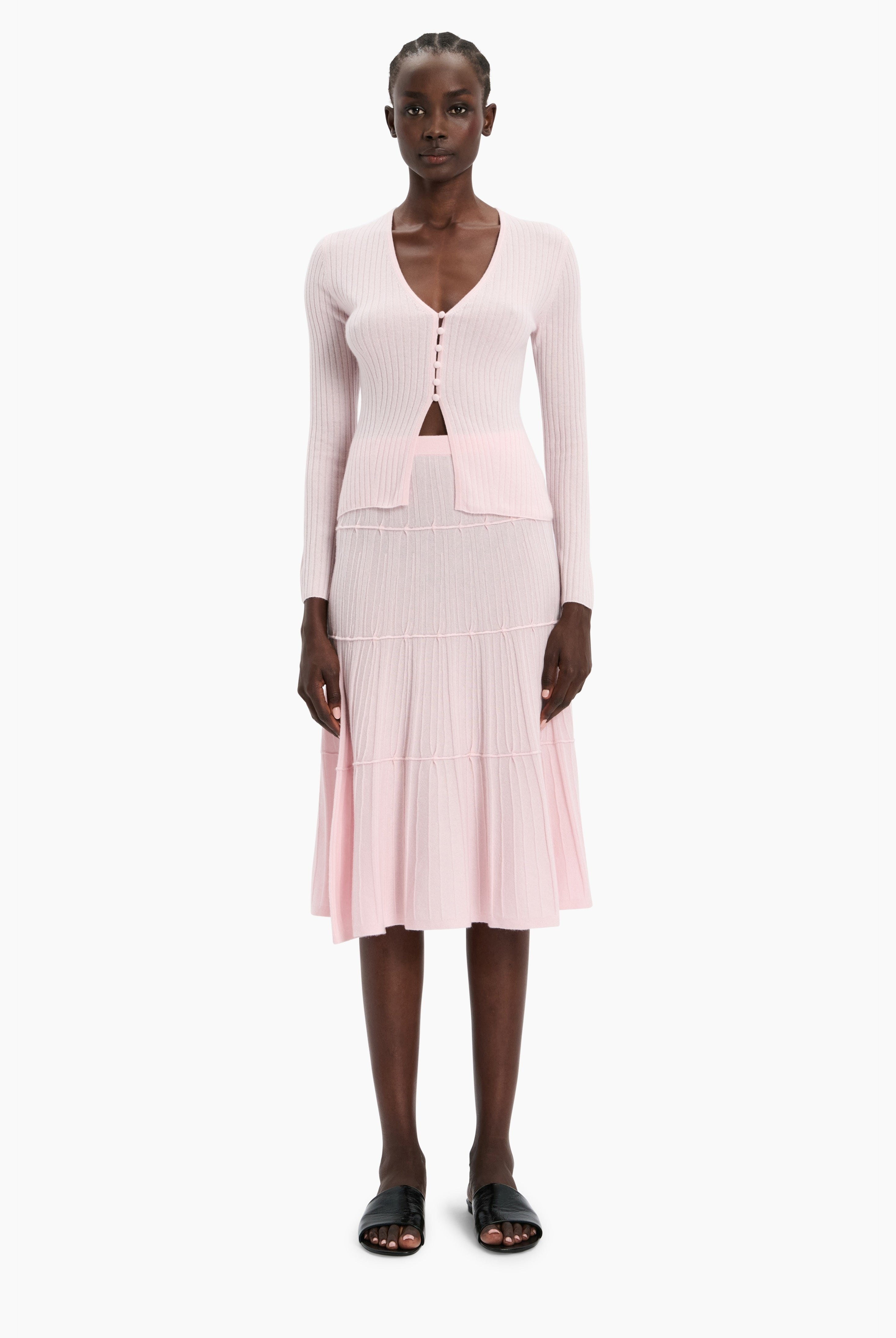 Gabriella cashmere Skirt - English Rose – front view