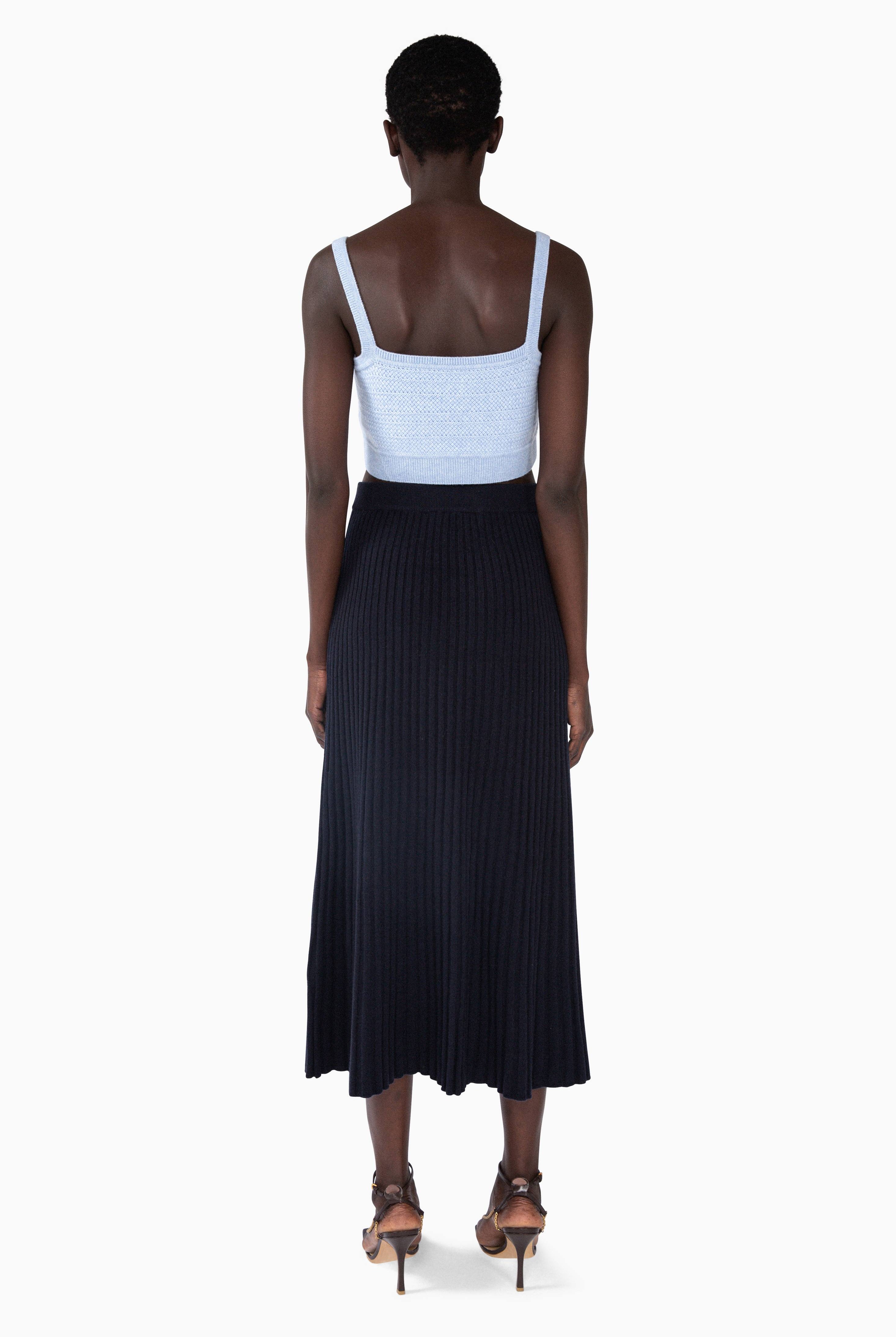 Raelyn cashmere Skirt - Navy – back view
