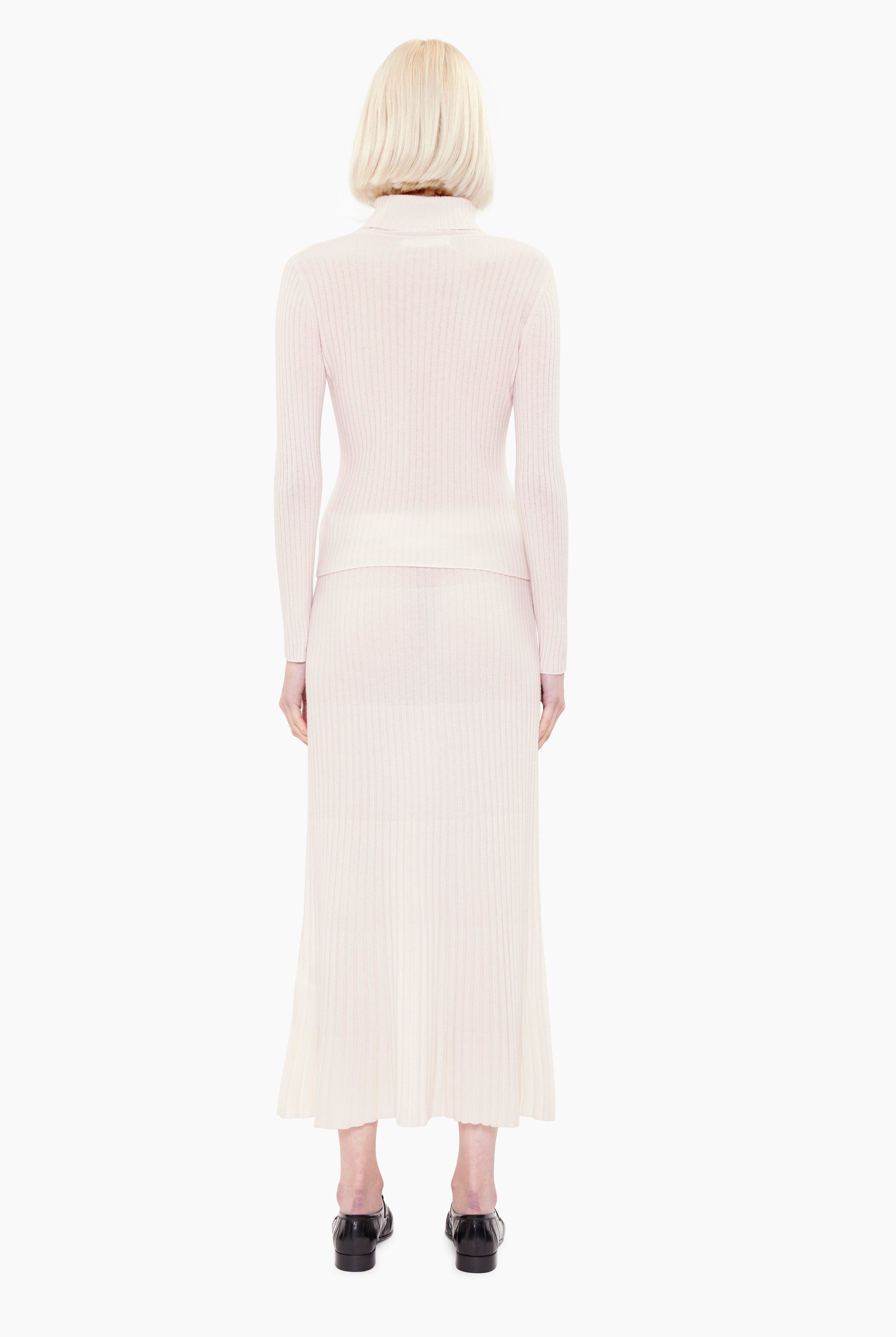 Nillie cashmere Skirt - Ivory – back view