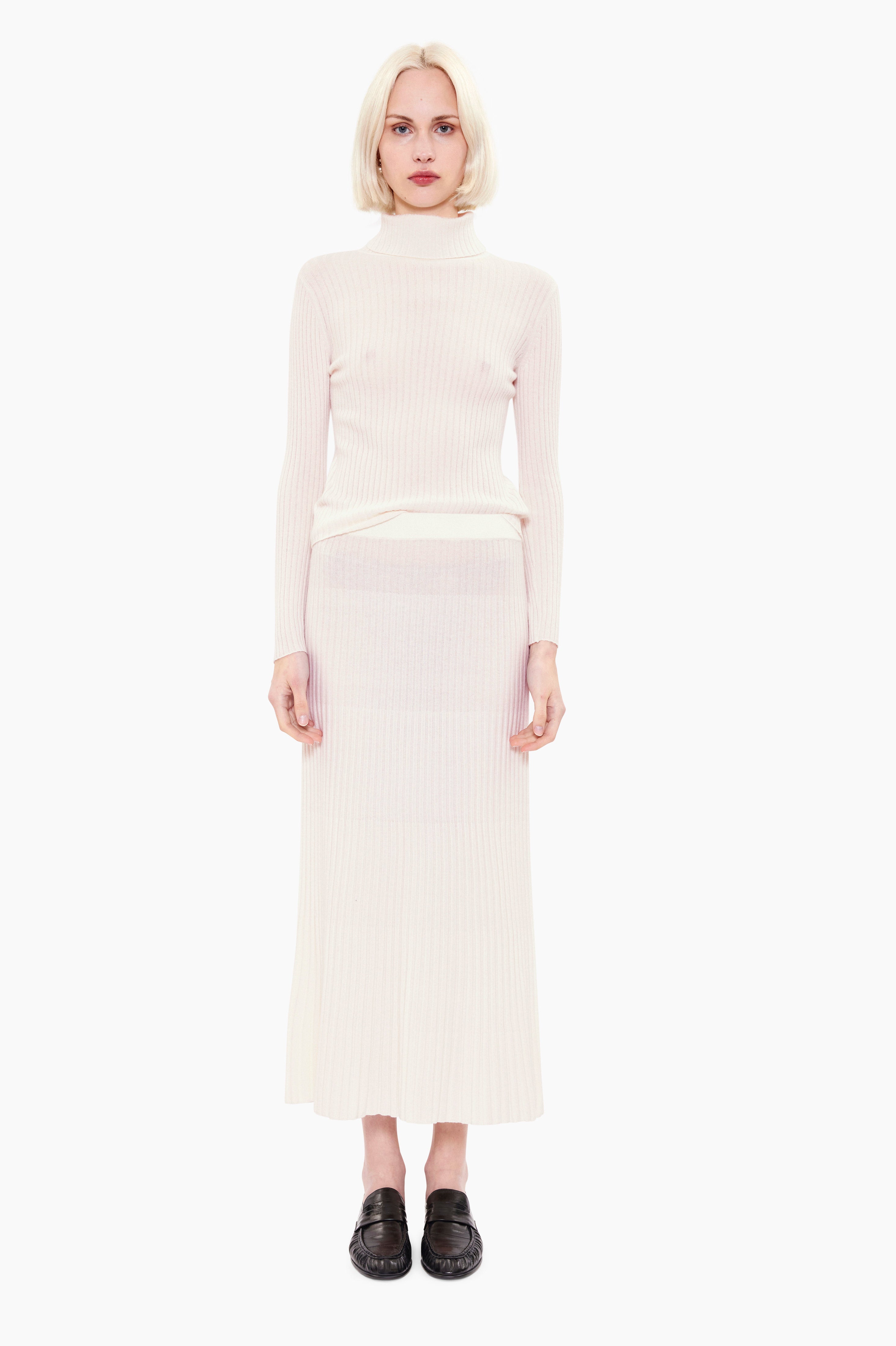 Nillie cashmere Skirt - Ivory – front view