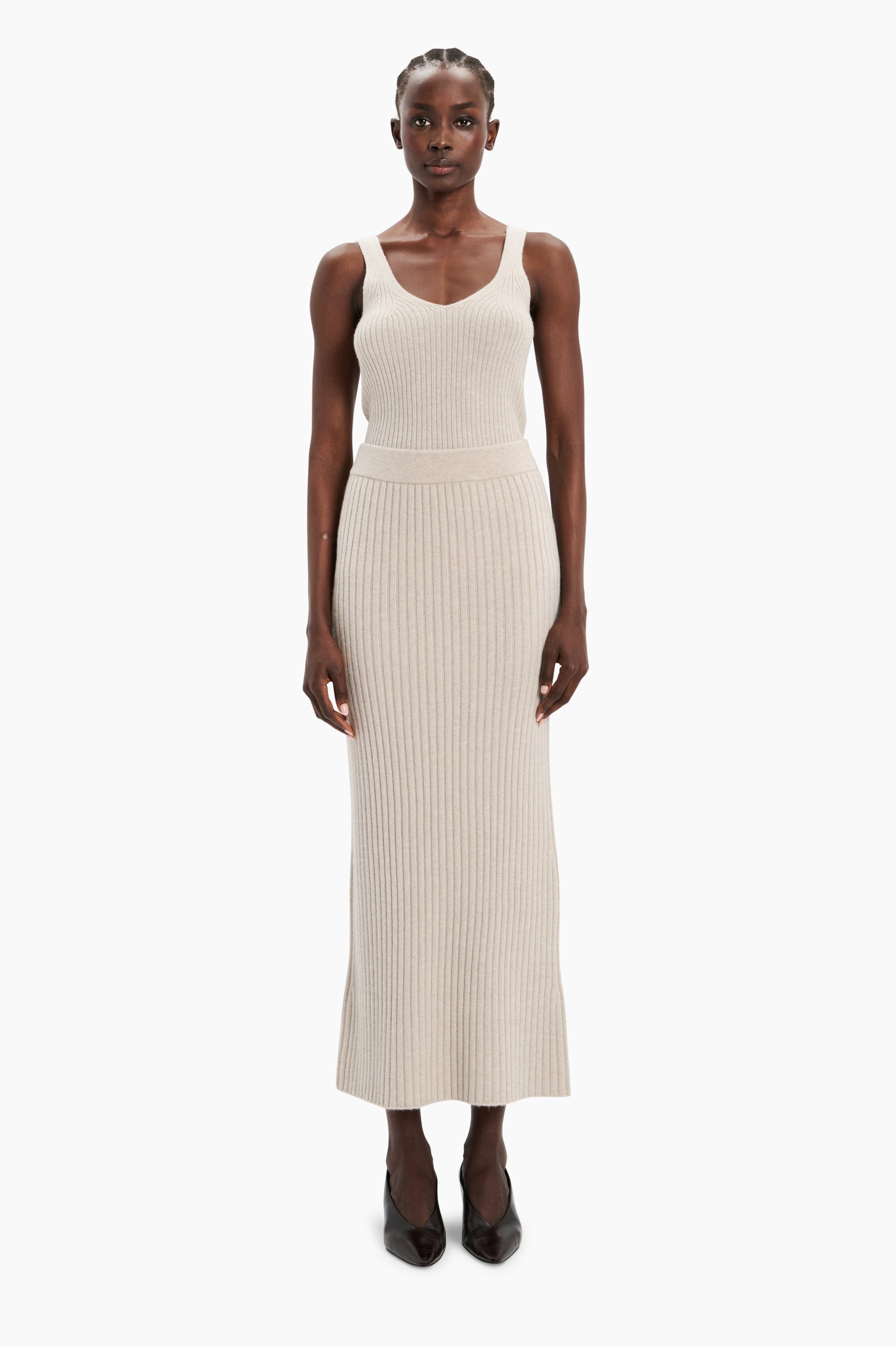 Lisa cashmere Skirt - Chai – front view