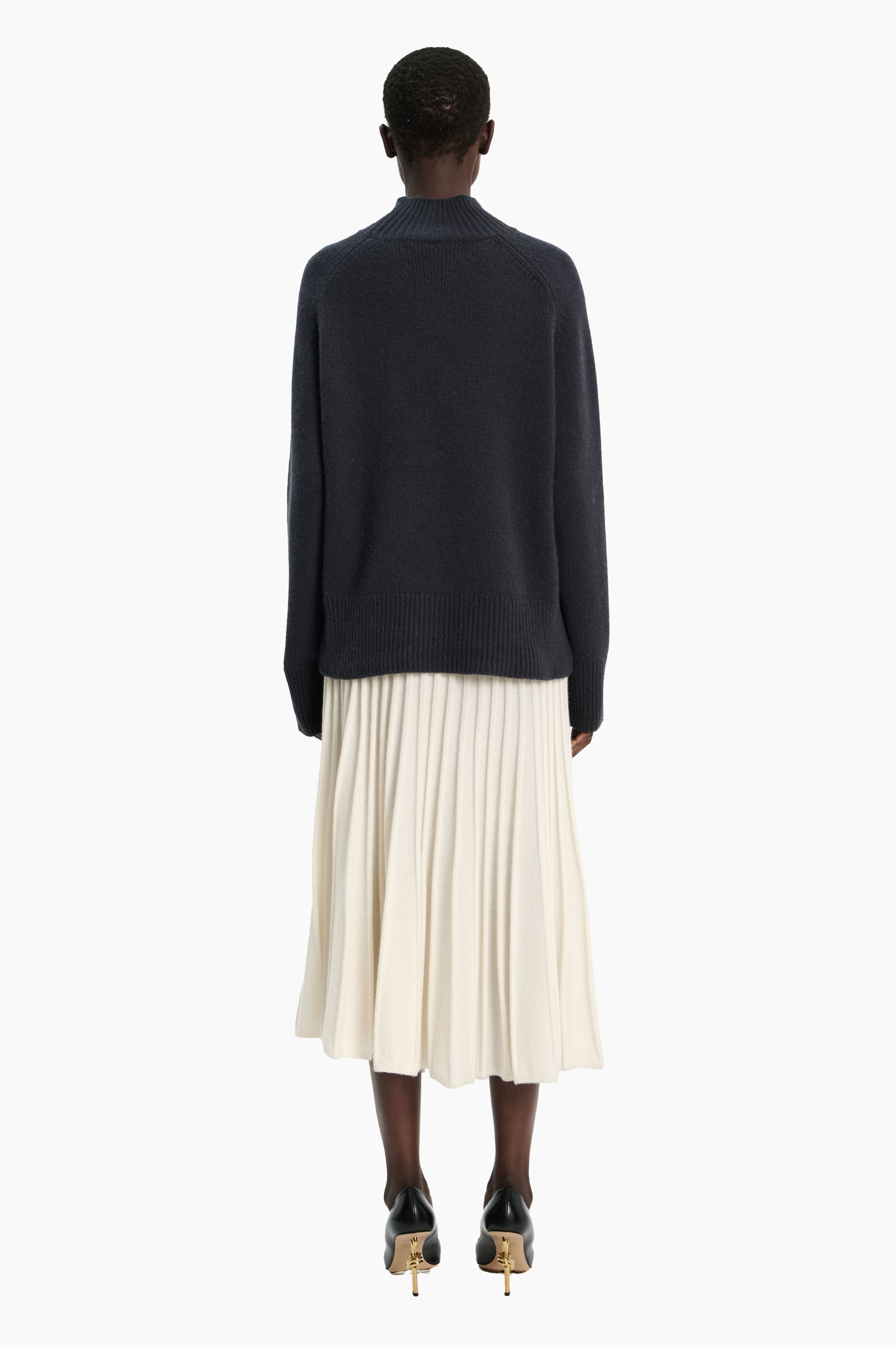 Sabrina cashmere Skirt - Ivory – back view