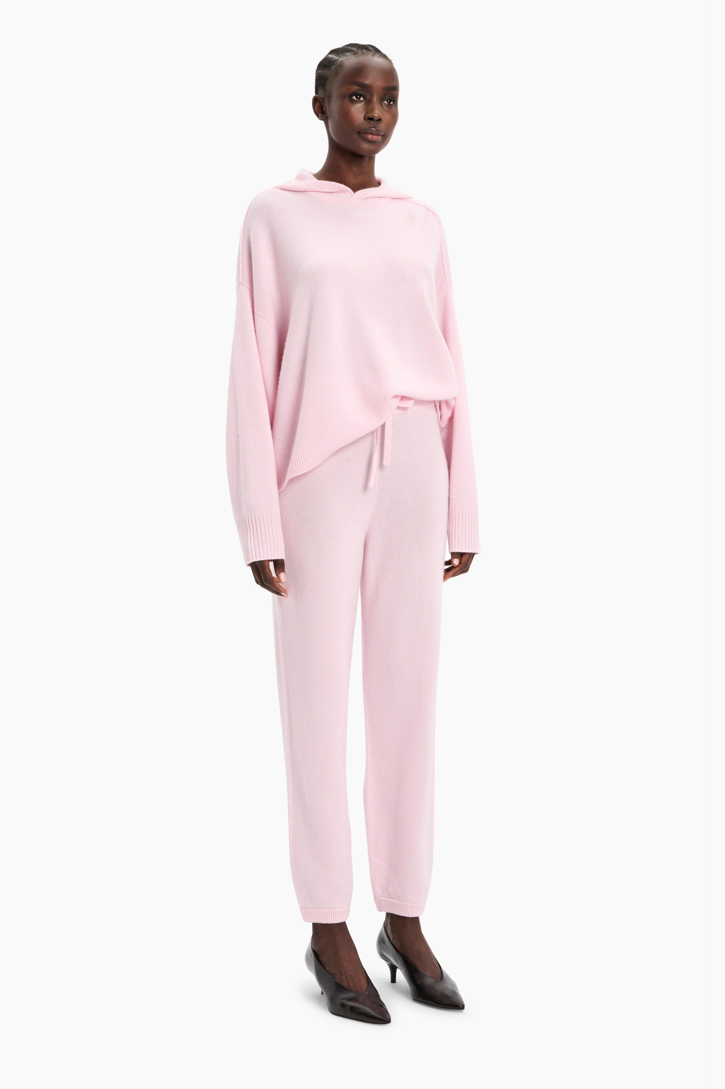Eloise cashmere Trousers - English Rose – side view