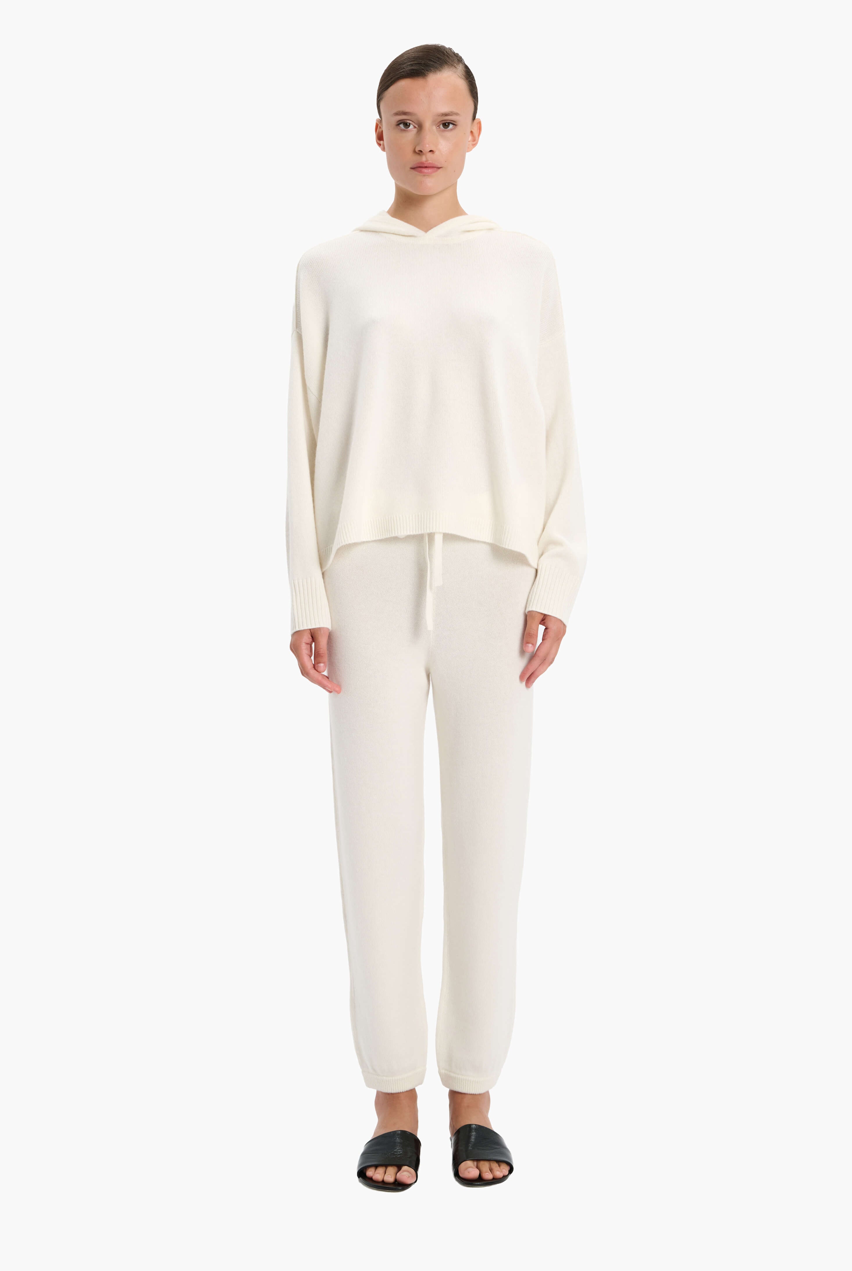 Eloise cashmere Trousers - Ivory – front view