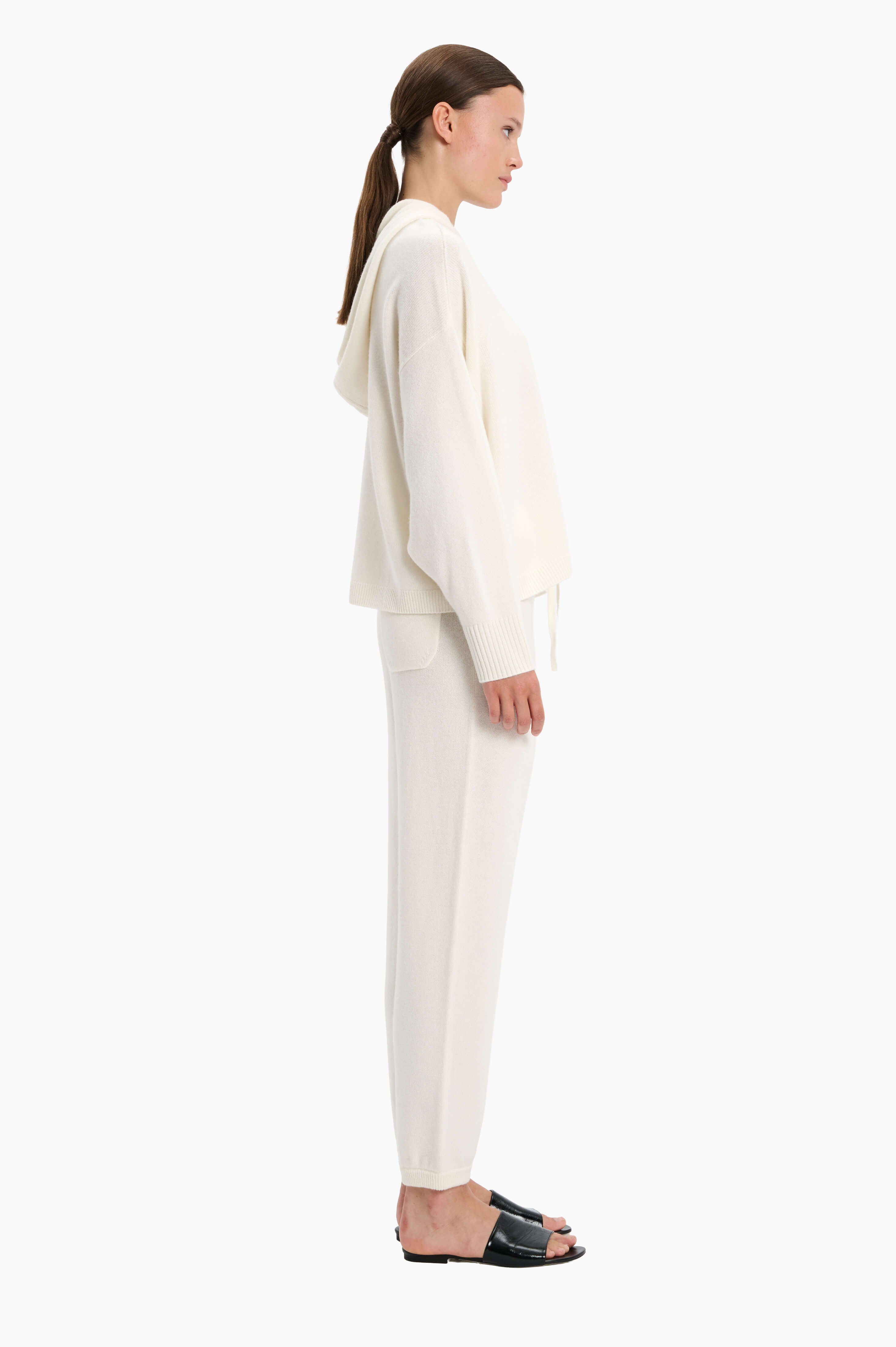 Eloise cashmere Trousers - Ivory – side view