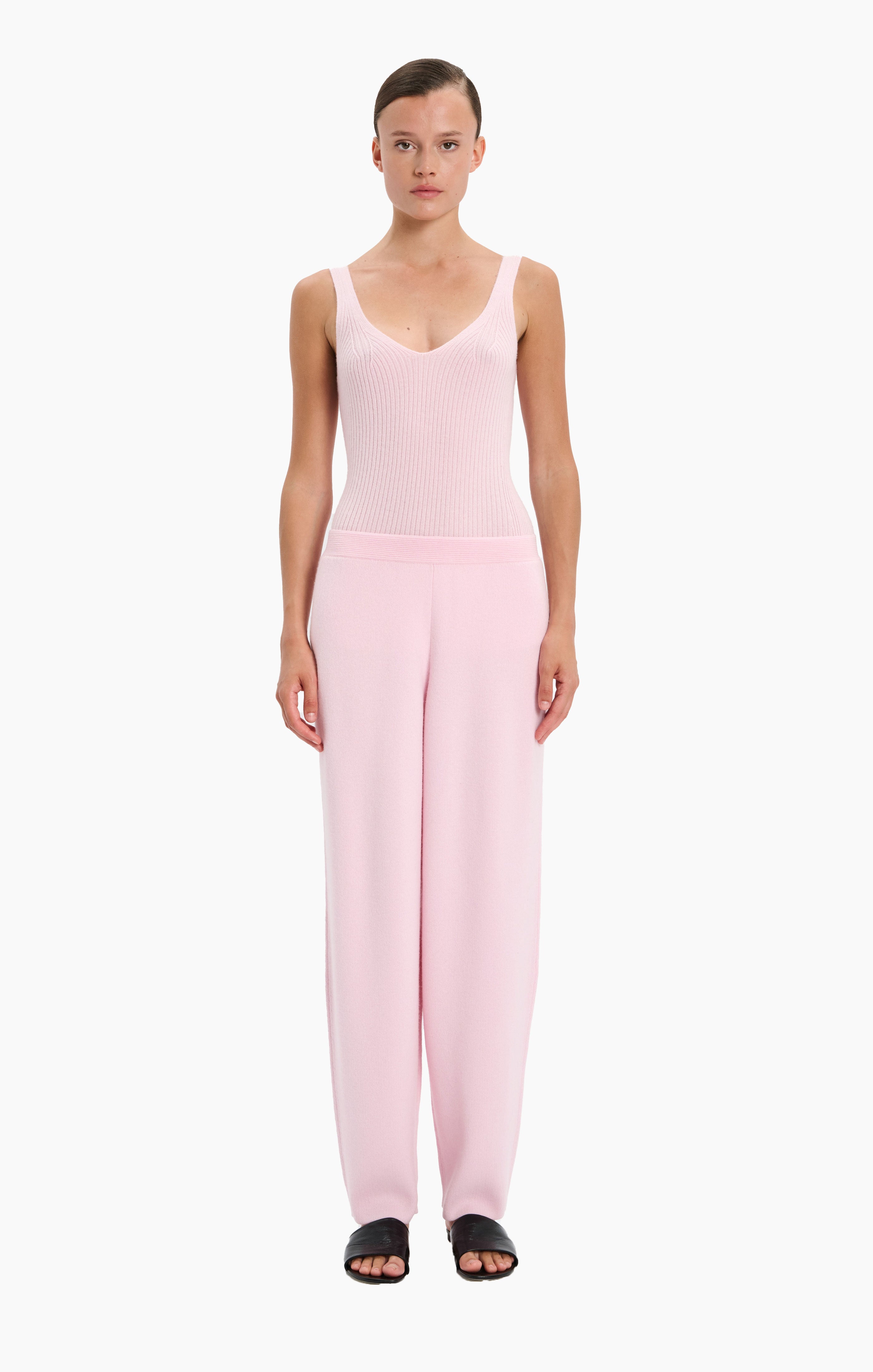 Hayden cashmere Trousers - English Rose – front view
