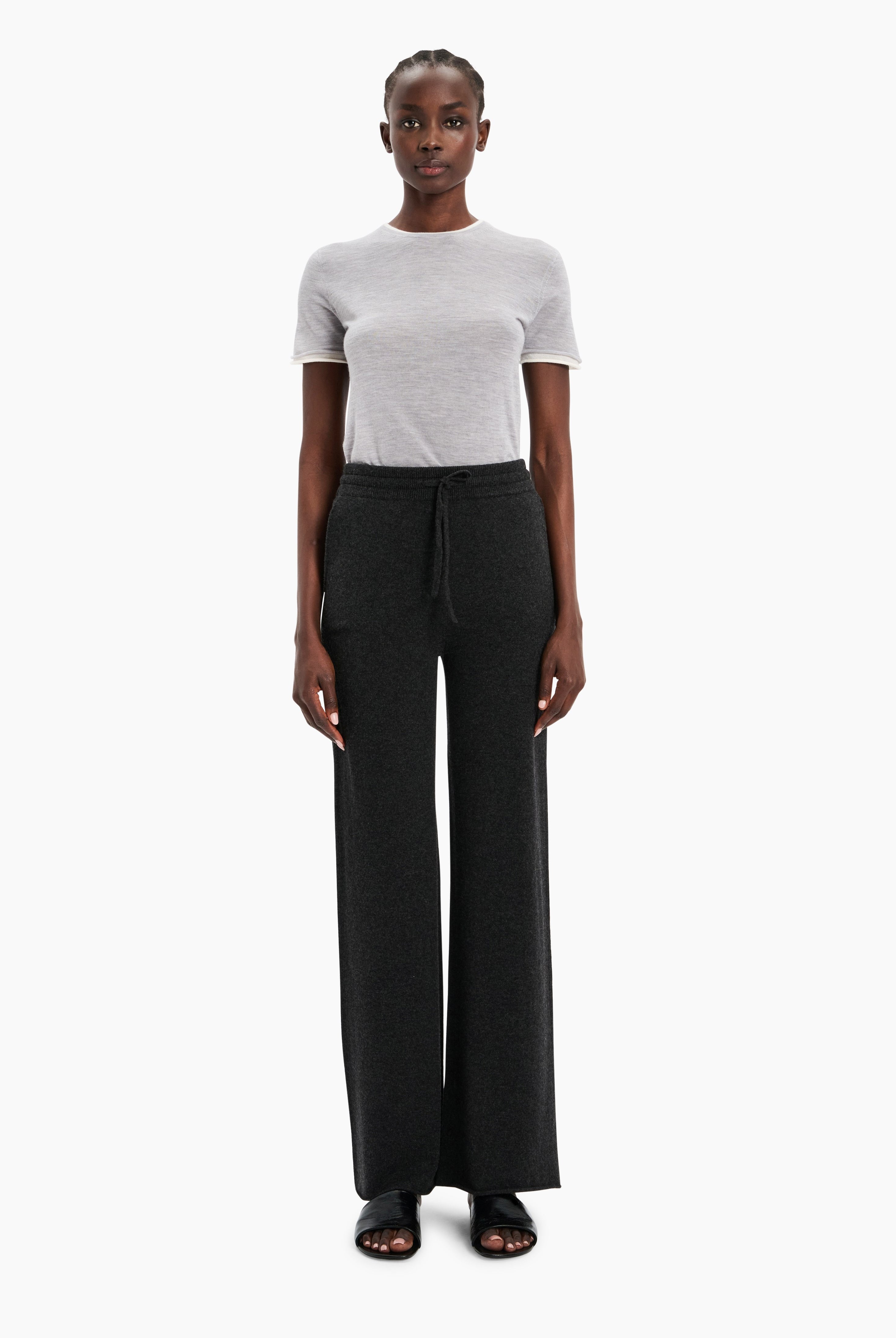 Brickwell cashmere Trousers - Dark Charcoal – front view