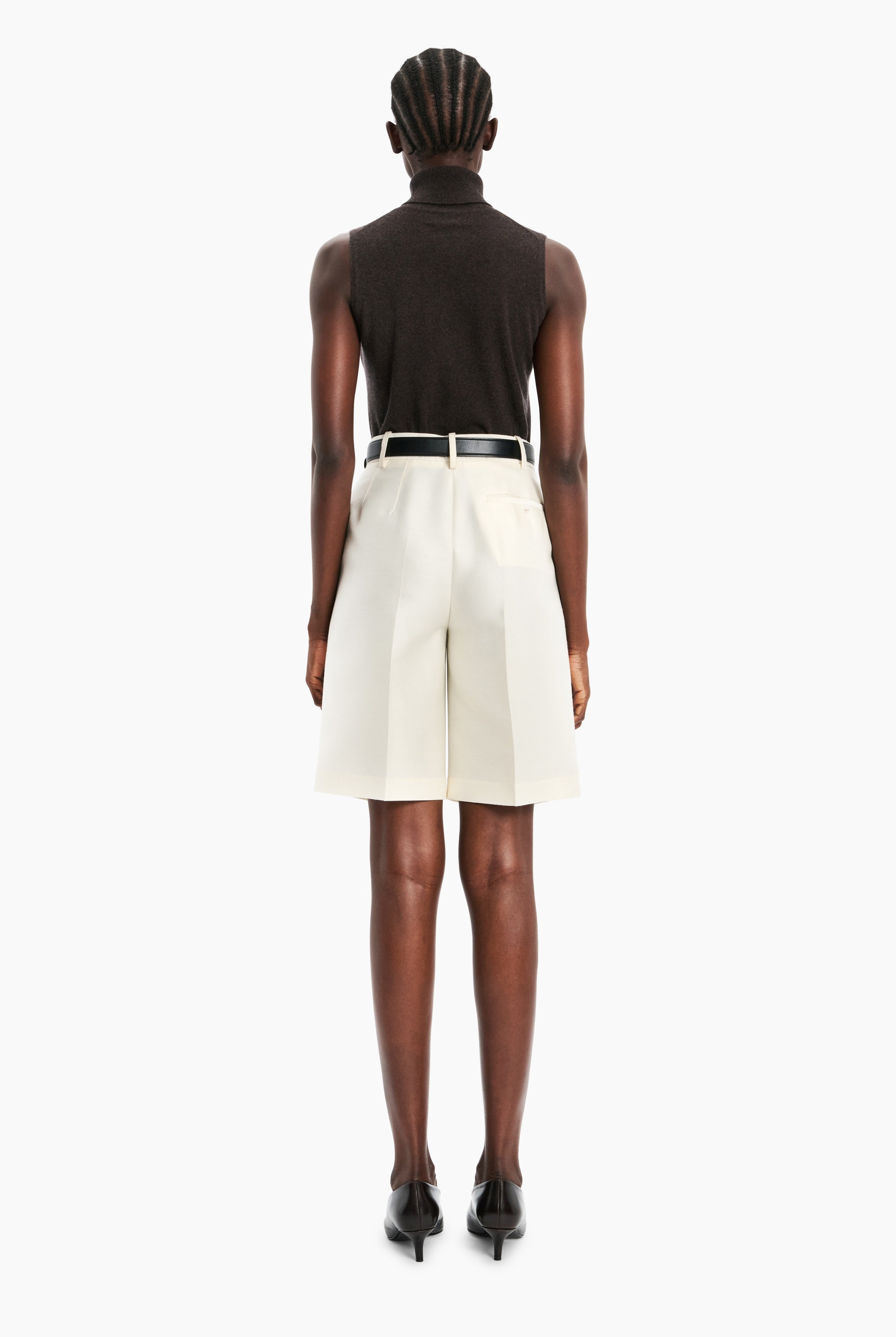 Poppy cashmere Vest - Mocha Marl – back view