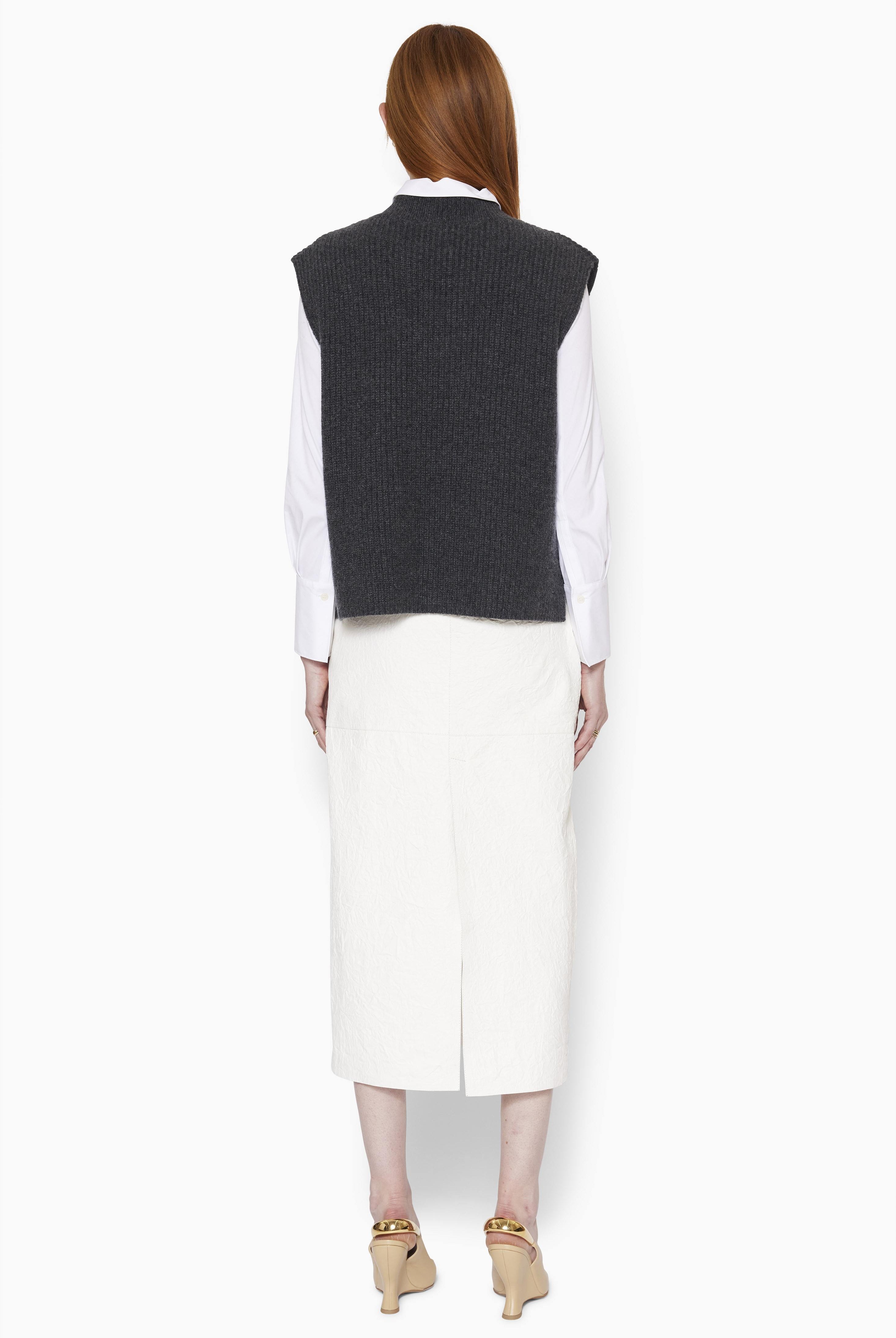 Amelia cashmere Vest - Charcoal – back view
