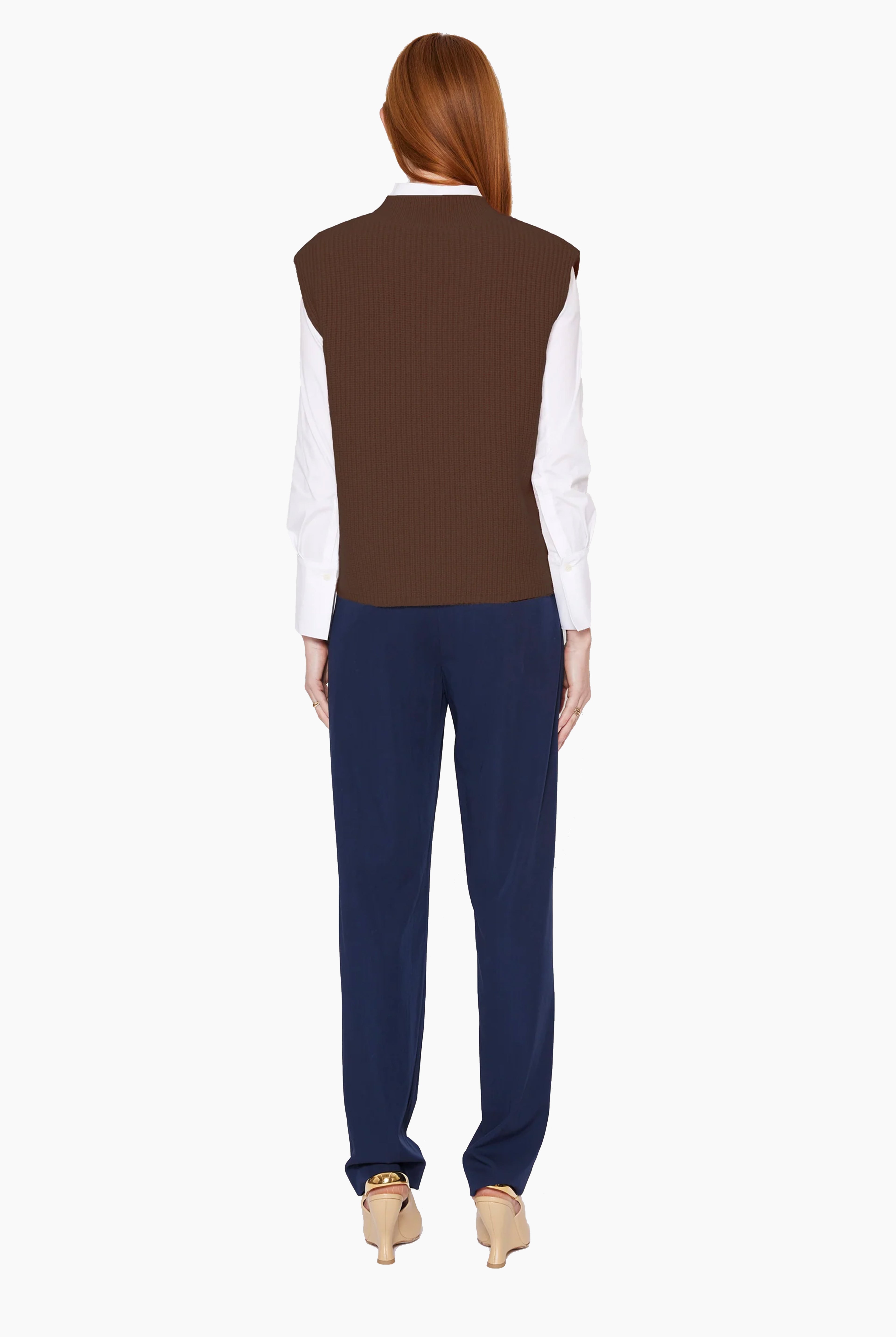 Amelia cashmere Vest - Ebony – back view