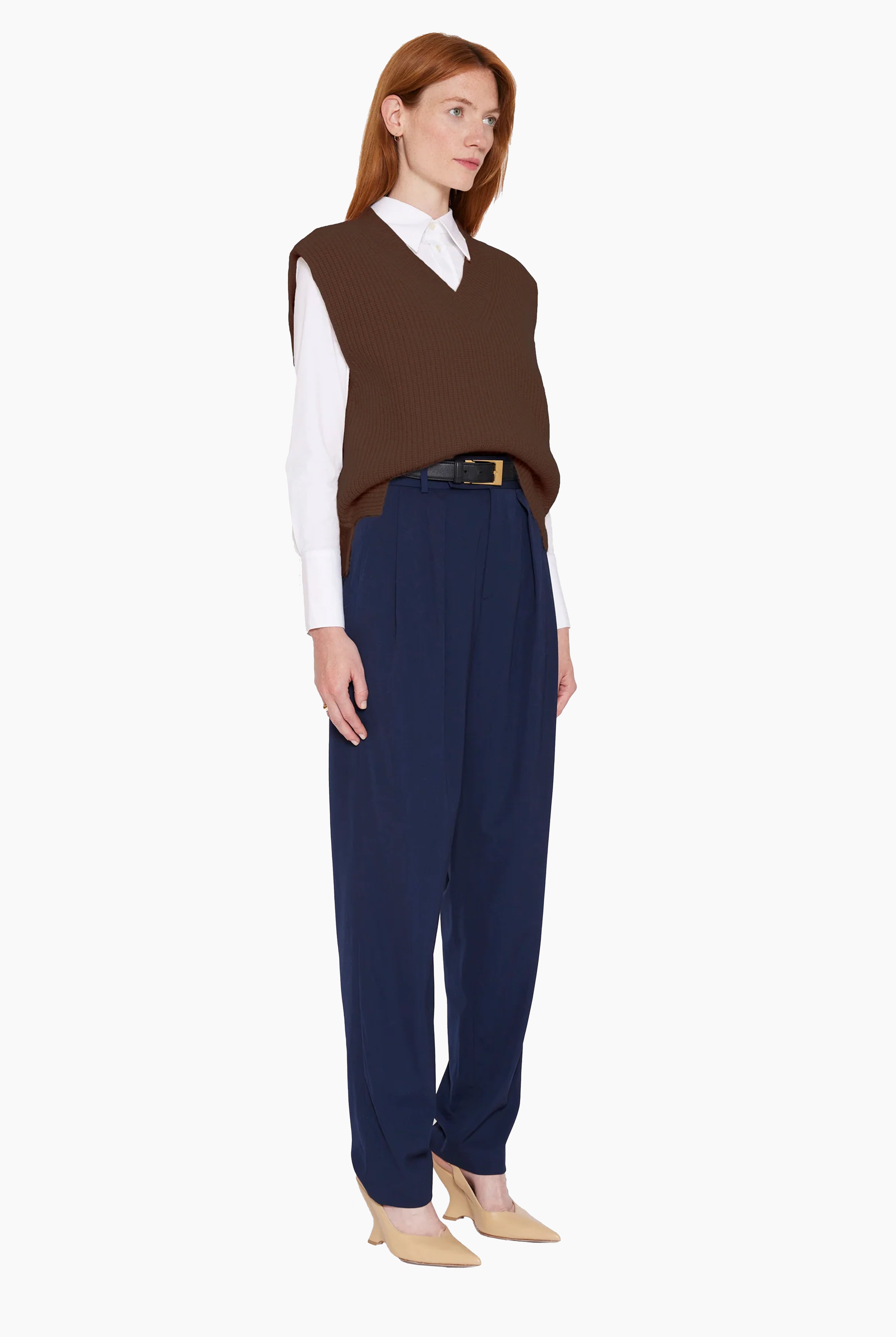 Amelia cashmere Vest - Ebony – side view