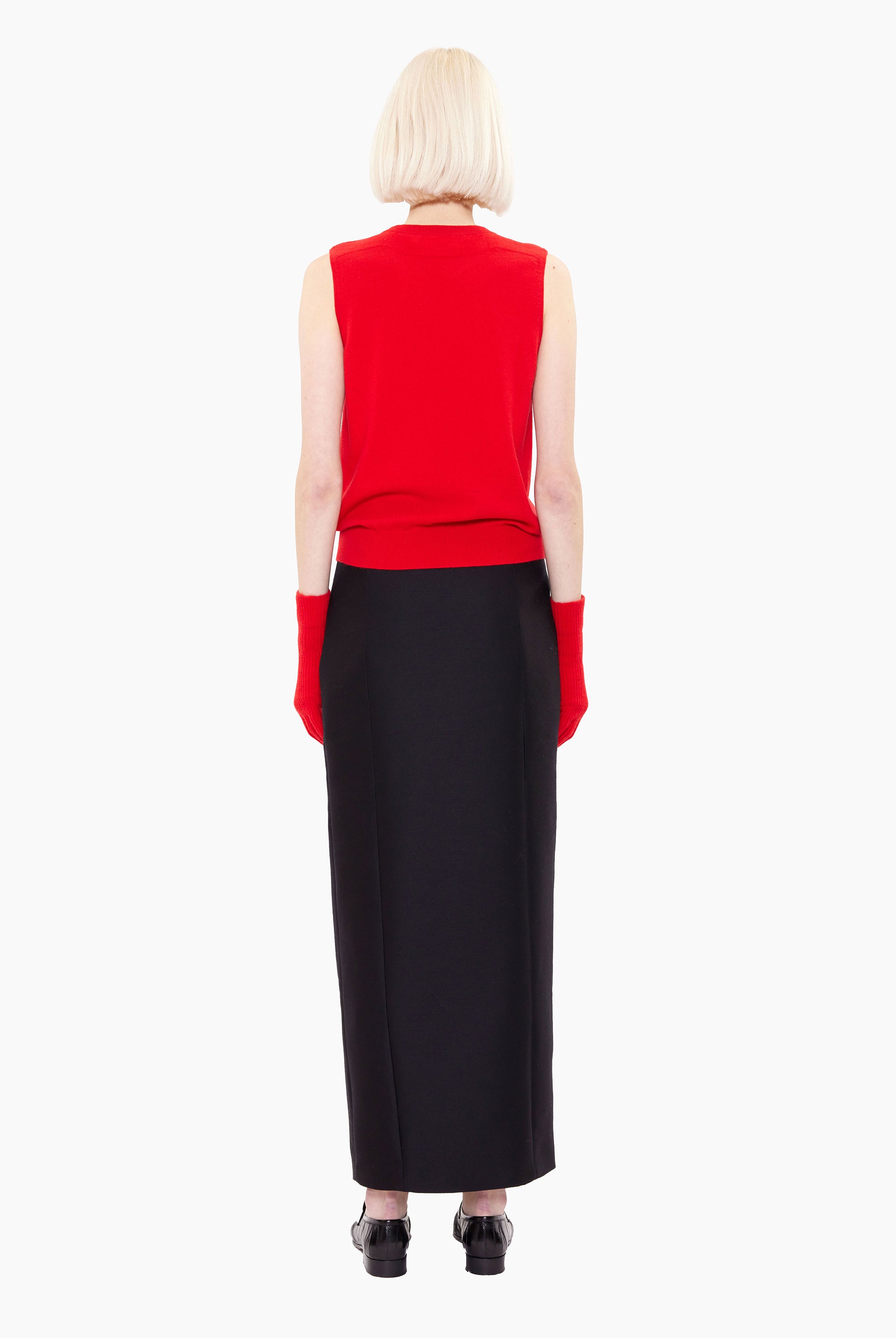 Alessandra cashmere Vest - Postbox Red – back view