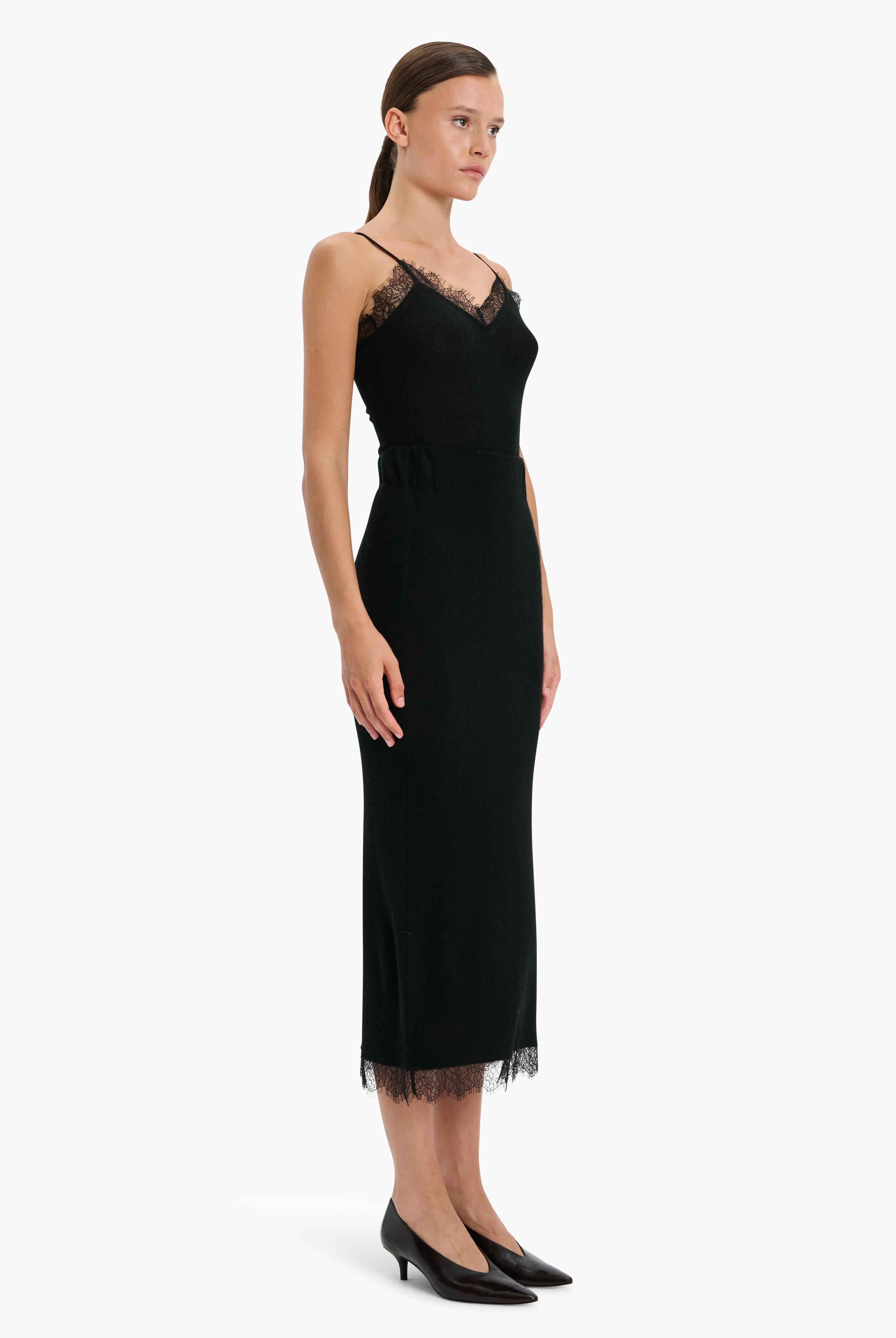Penelopy cashmere Skirt - Black – side view