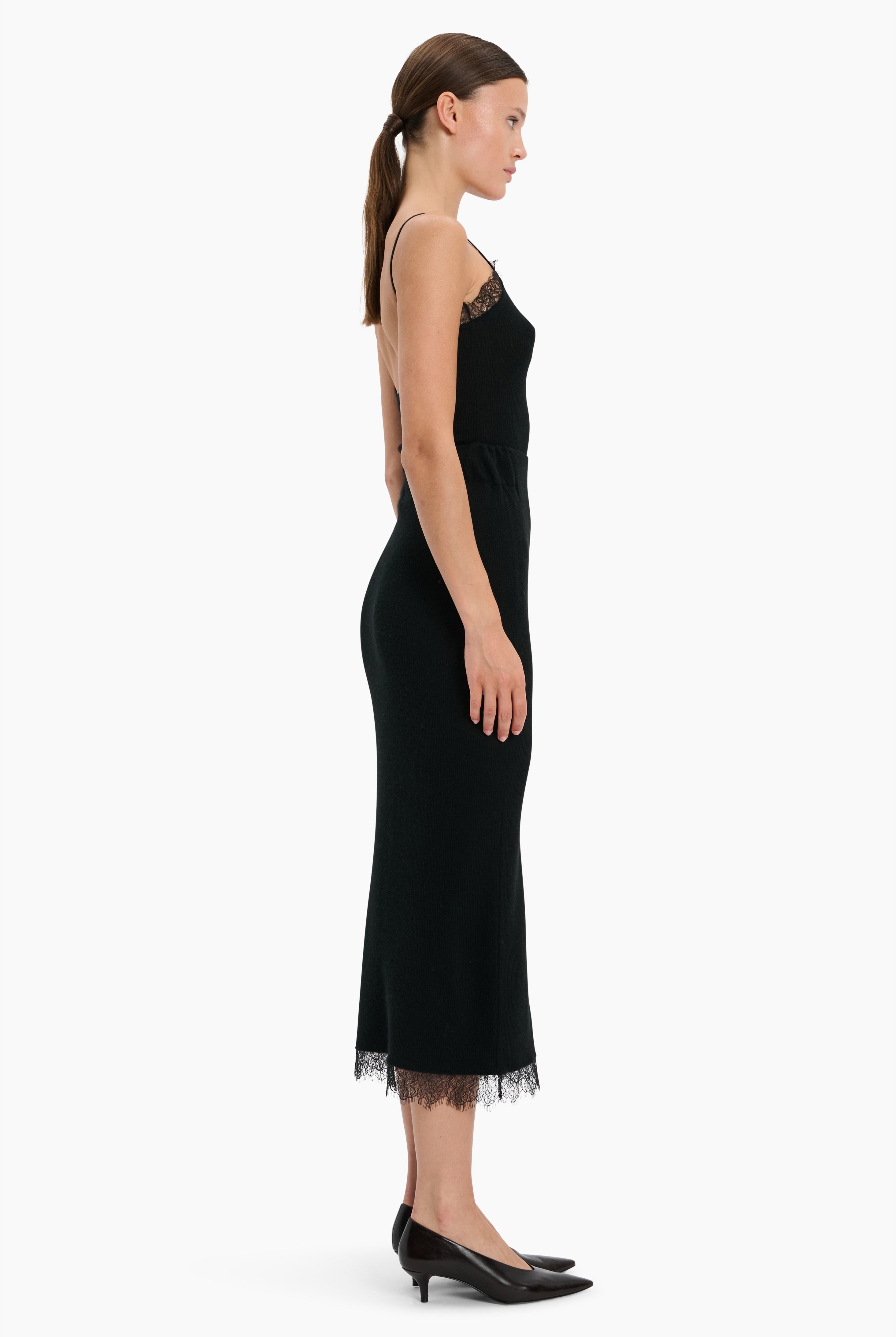 Bibury cashmere Vest - Black – side view