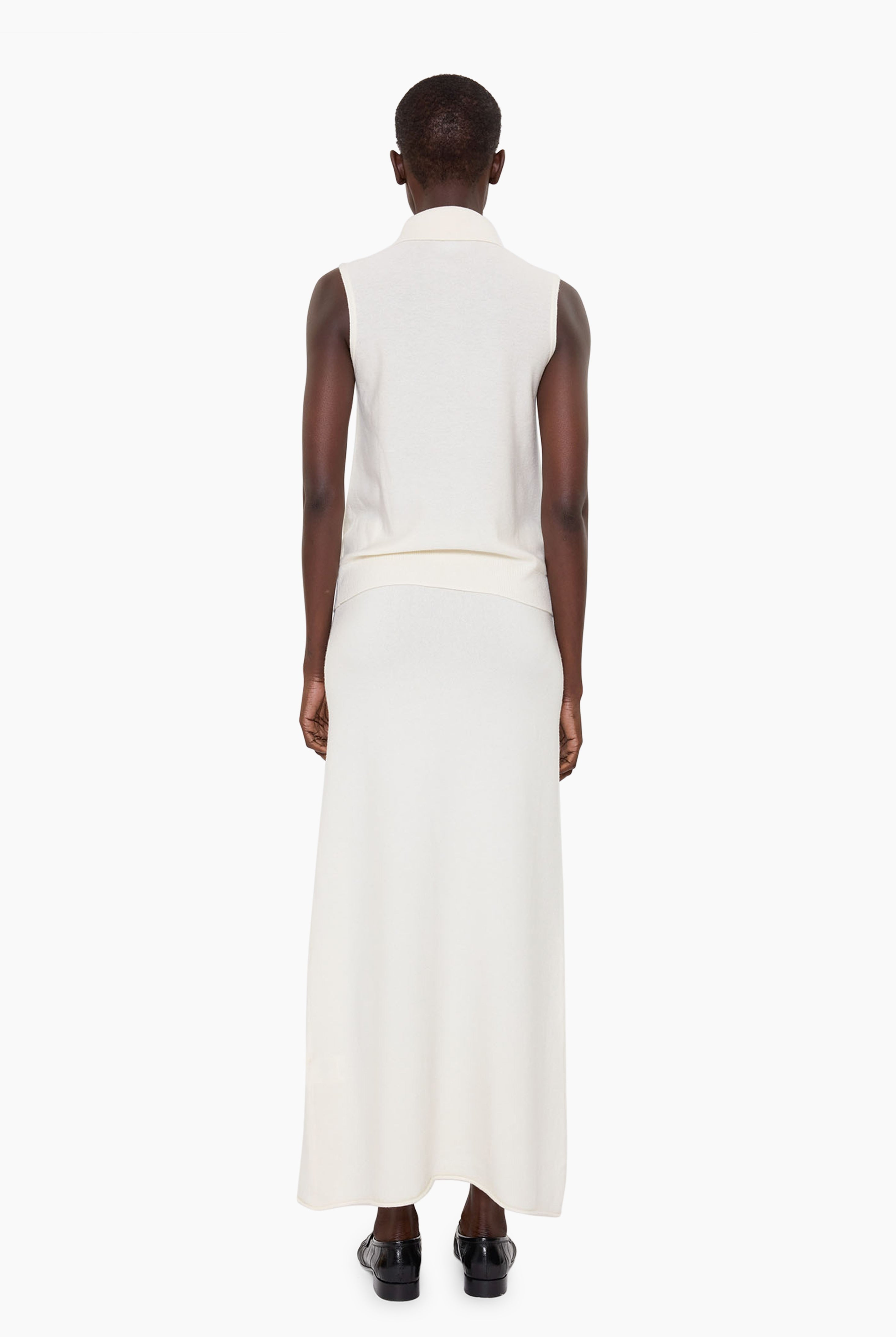 Shelby cashmere Vest - Ivory – back view