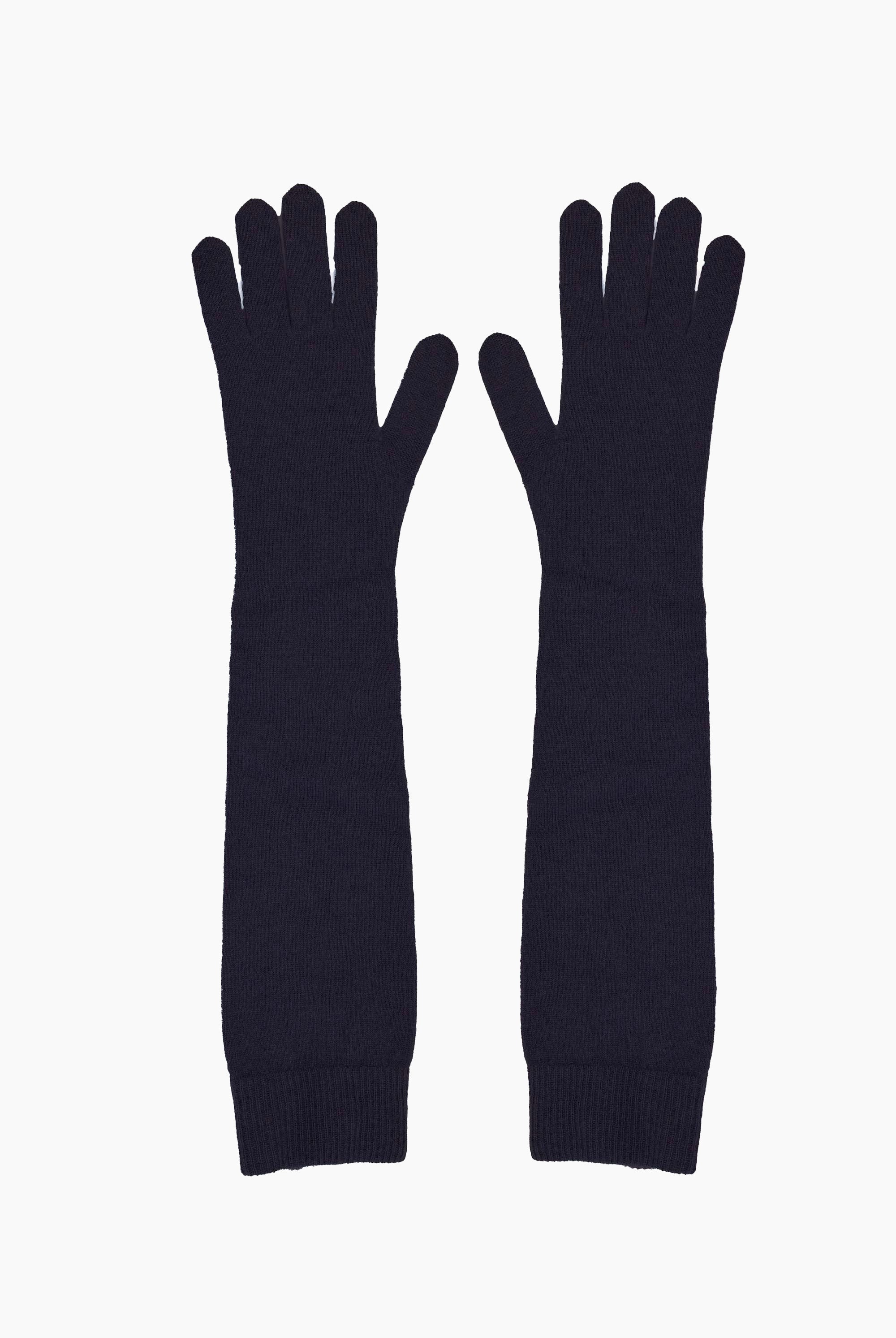 Lulu cashmere Gloves - Carbon – front view