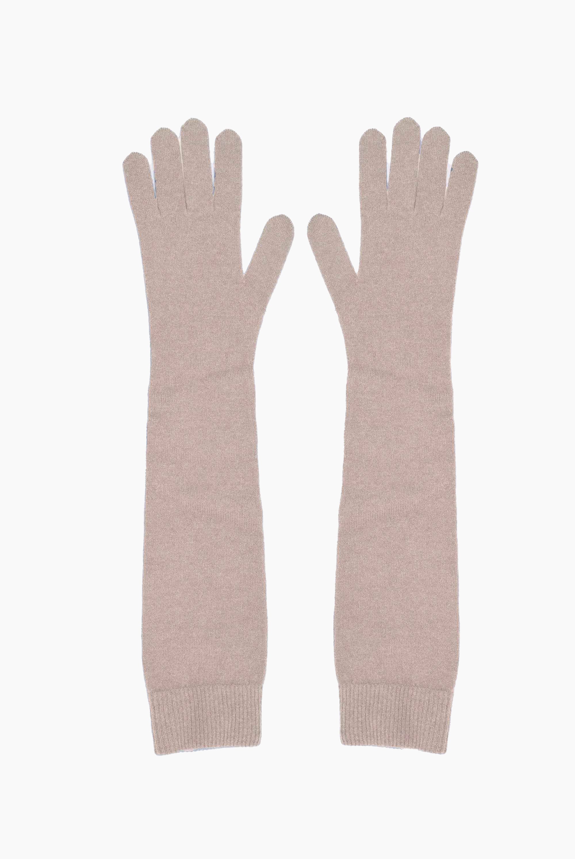 Lulu cashmere Gloves - Fawn – front view