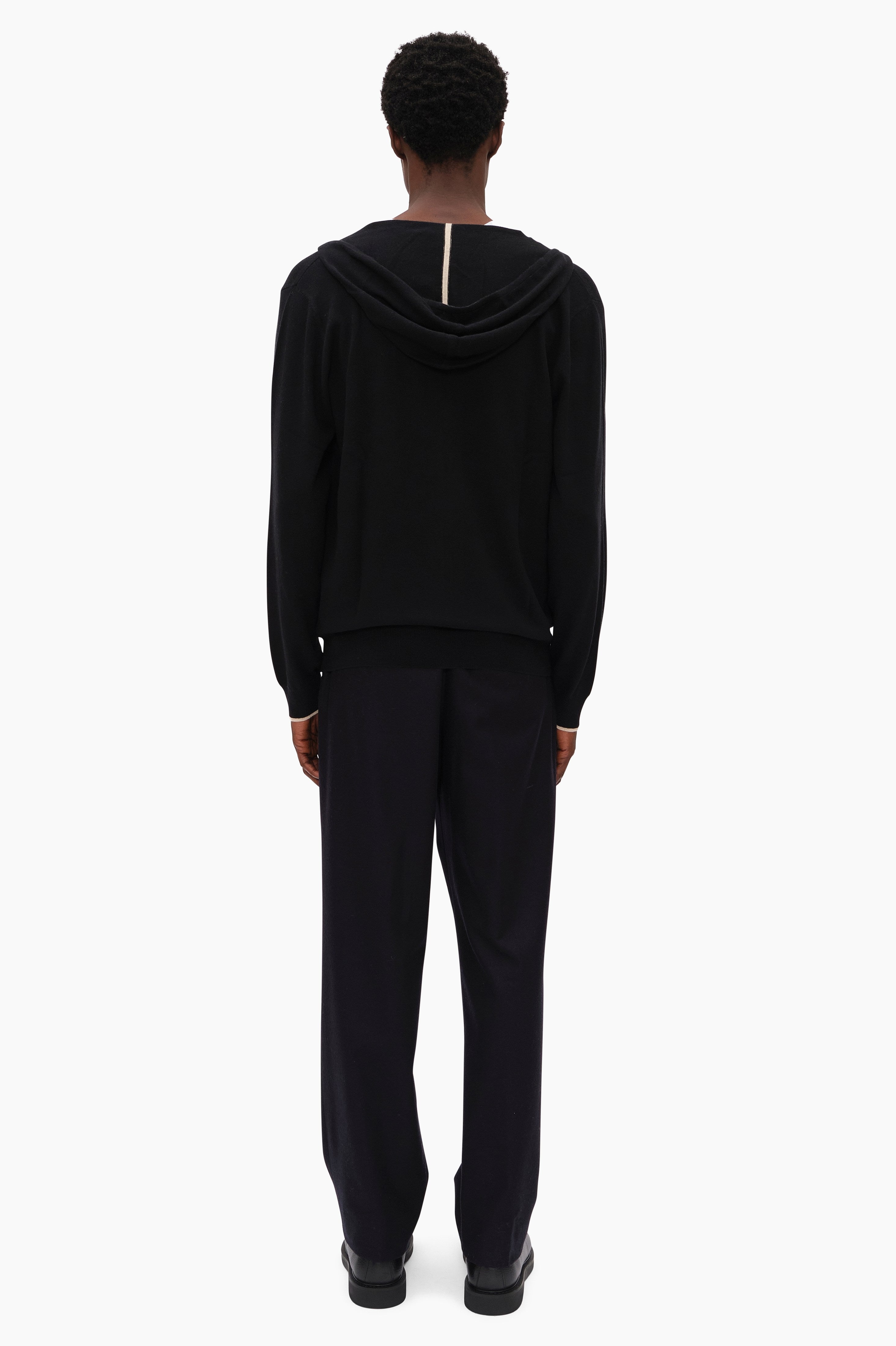 Maddison cashmere Hoodie - Black – back view
