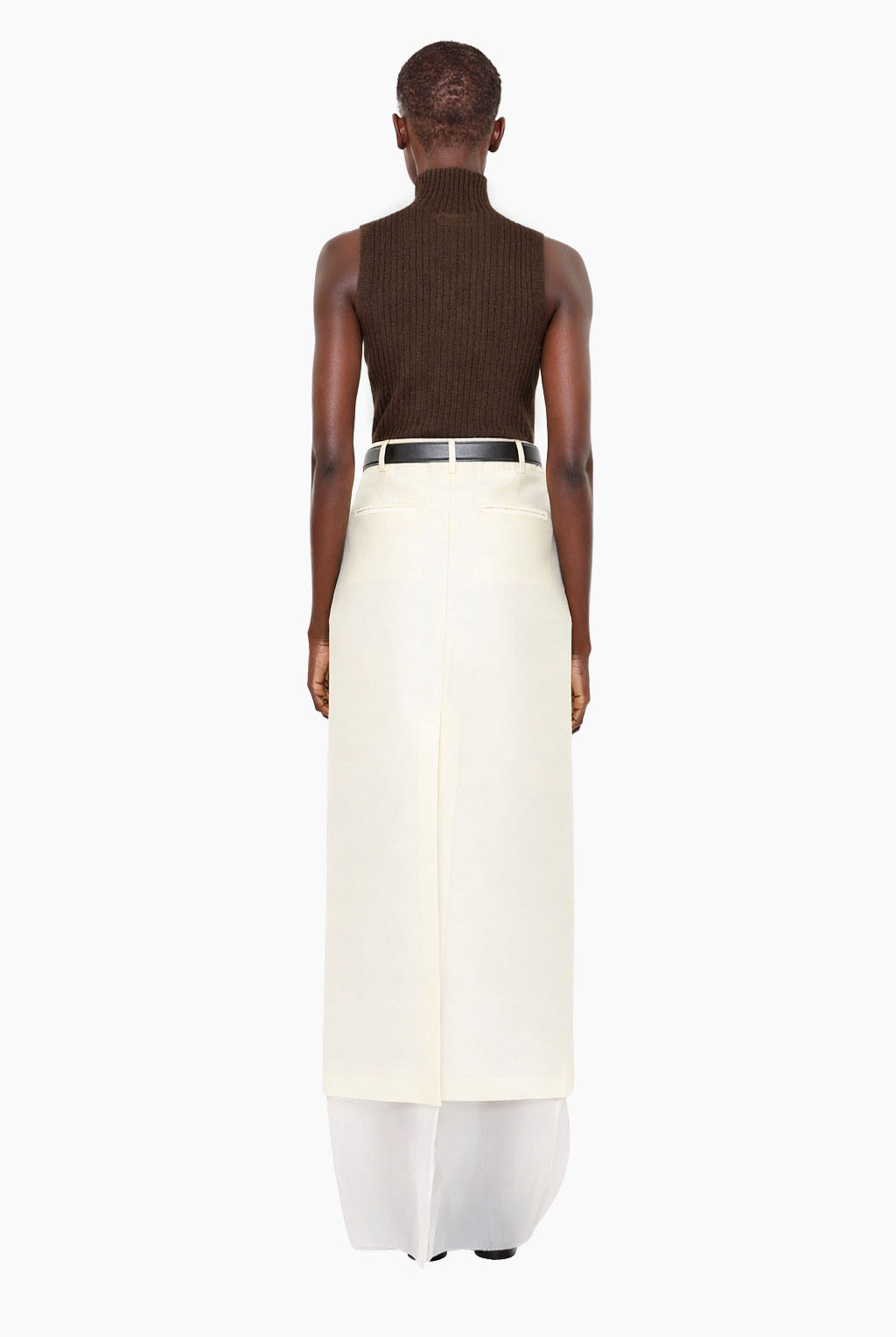 Mika cashmere Vest - Peaty Brown – back view