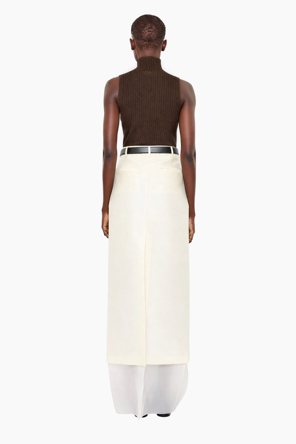 Mika cashmere Vest - Peaty Brown – back view