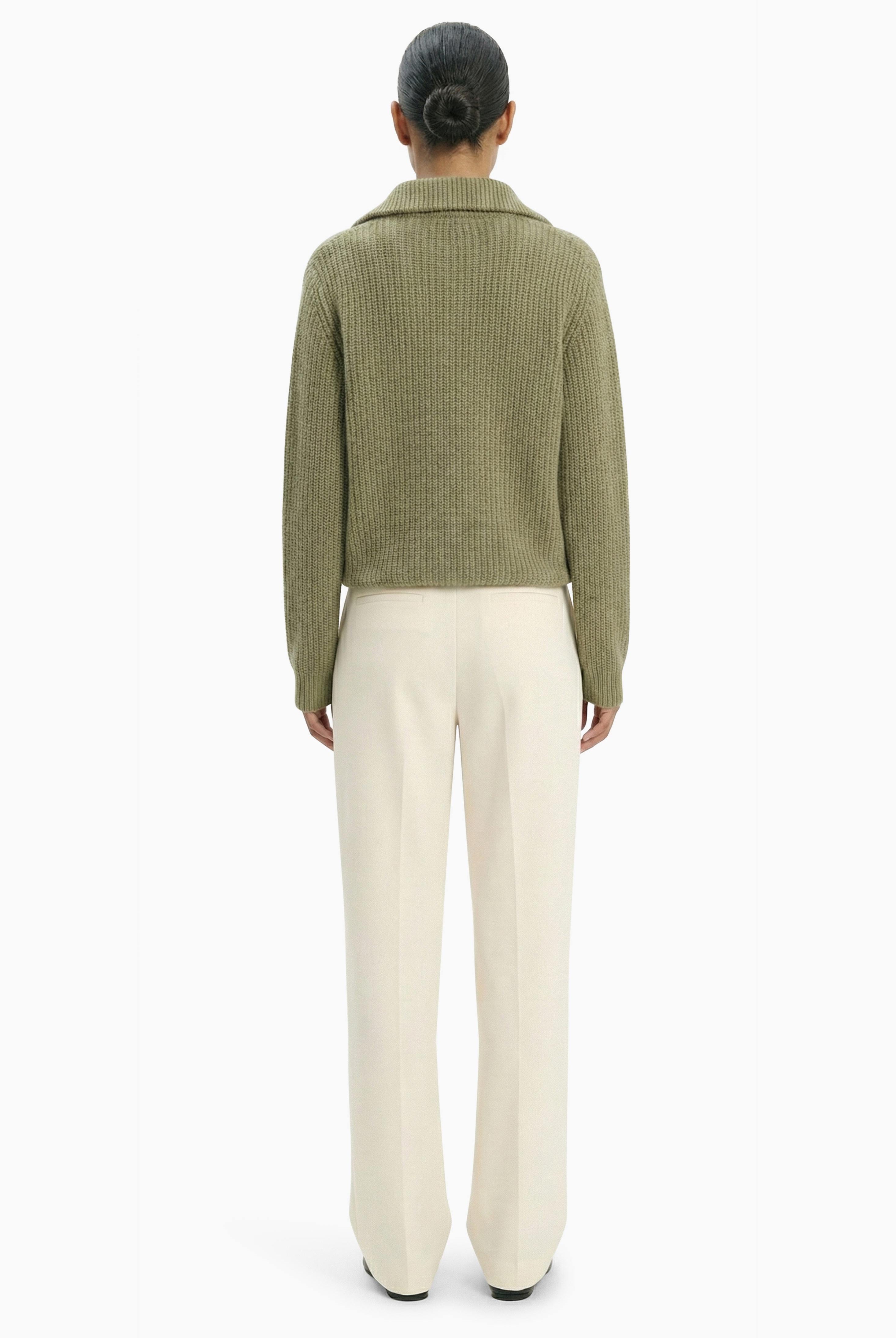 Millie cashmere Sweater - Olive Grey – back view