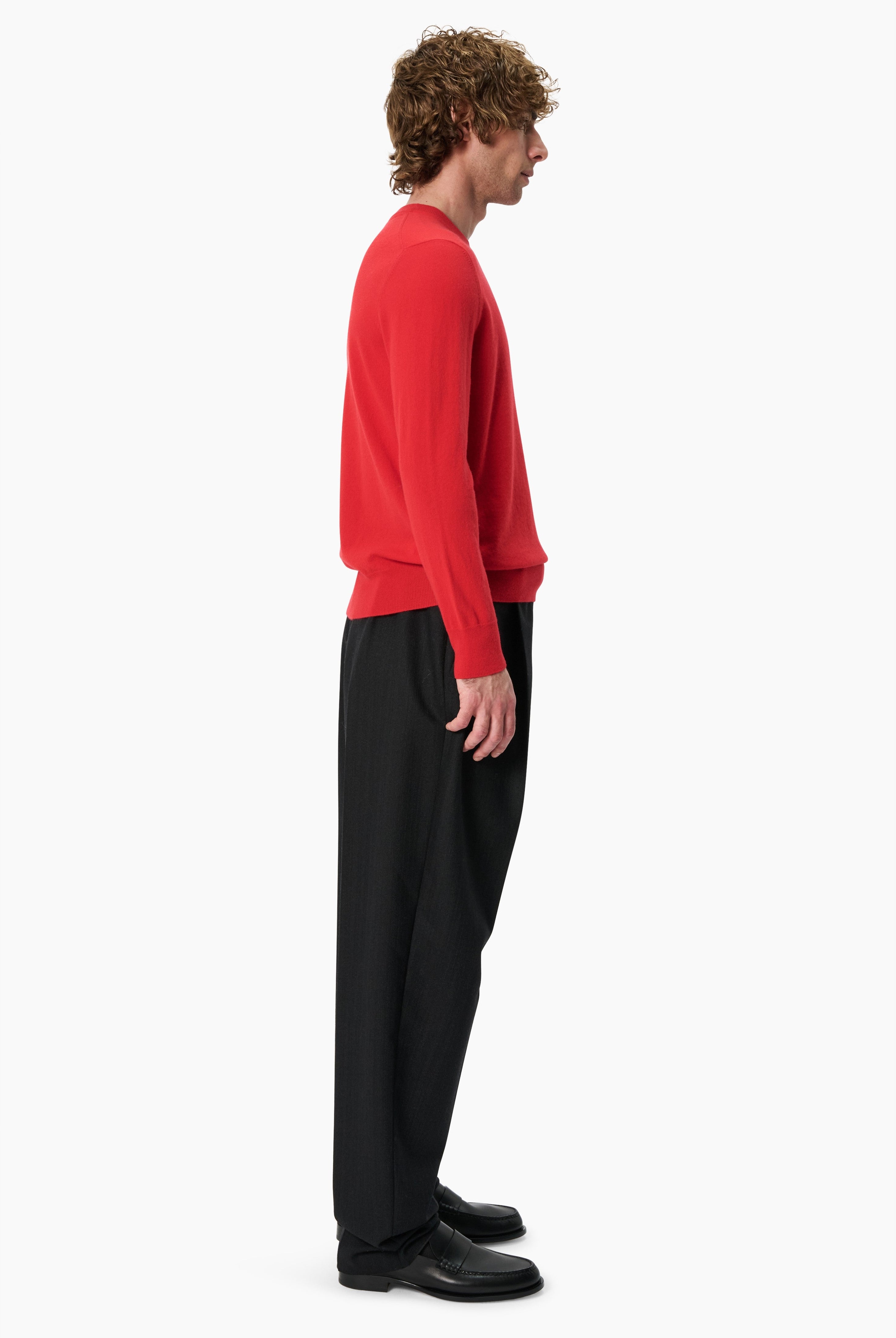 Carlos Place cashmere Sweater - Postbox Red – side view